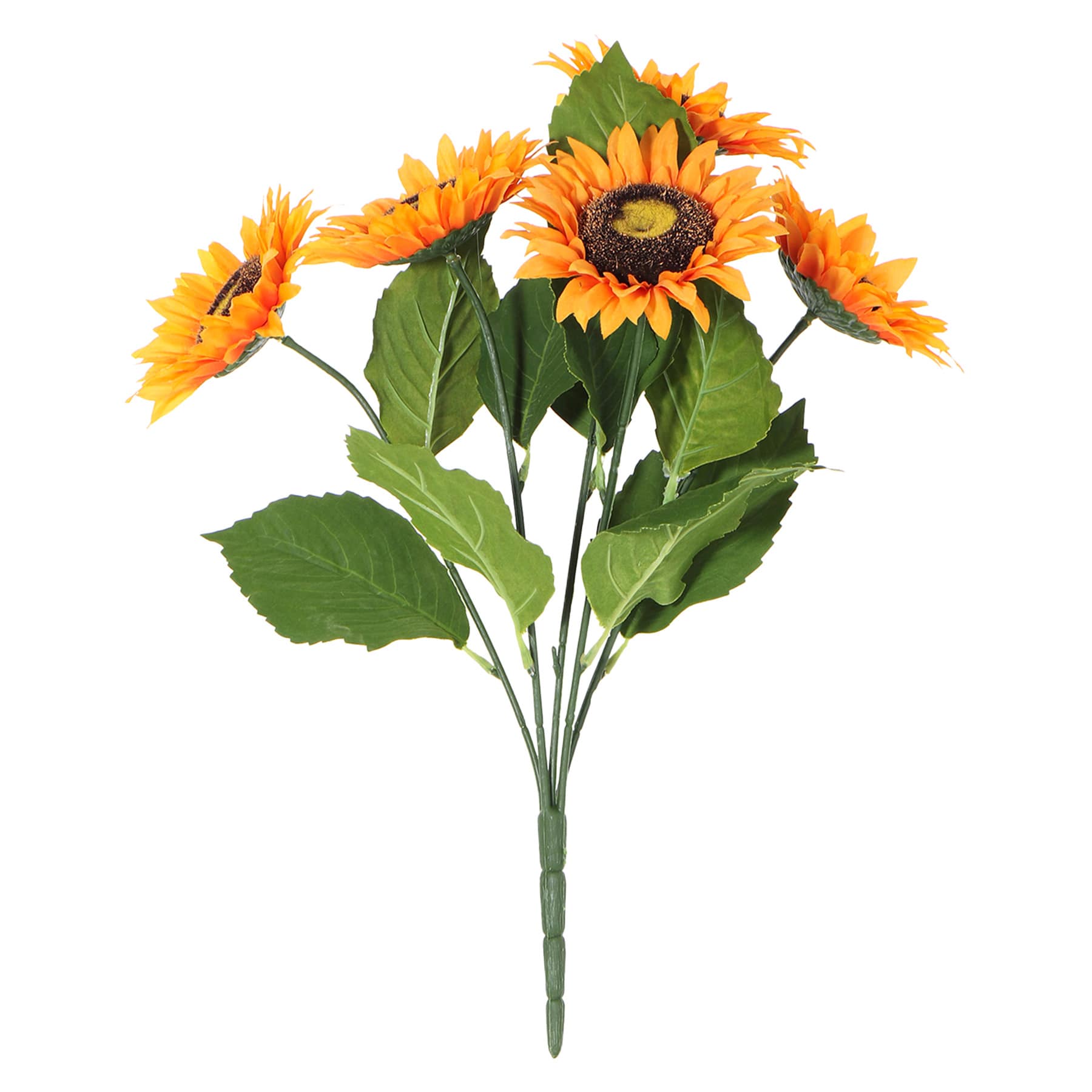 Orange Sunflower Fall Flower Bush, 17"