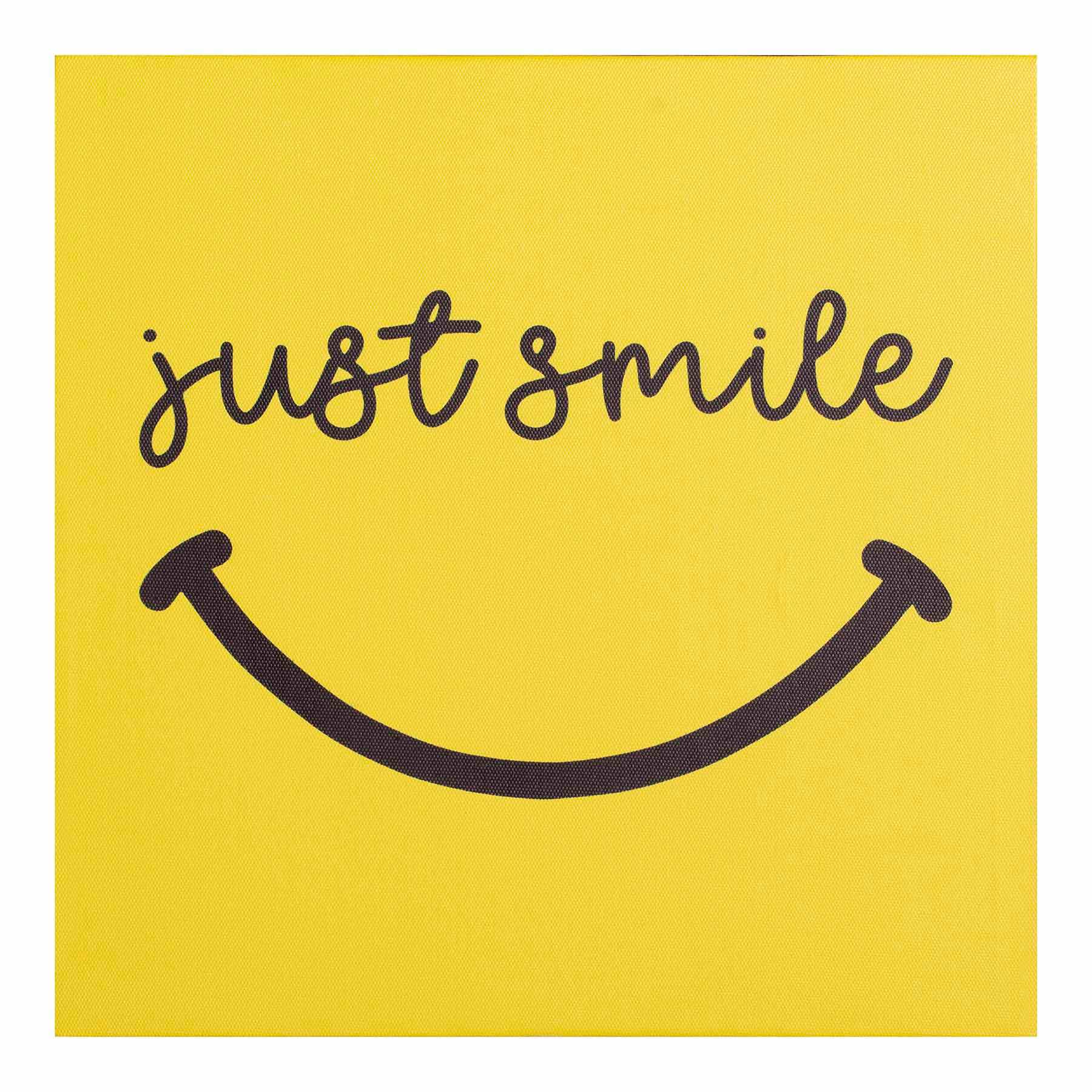 Just Smile Canvas Wall Art, 12"