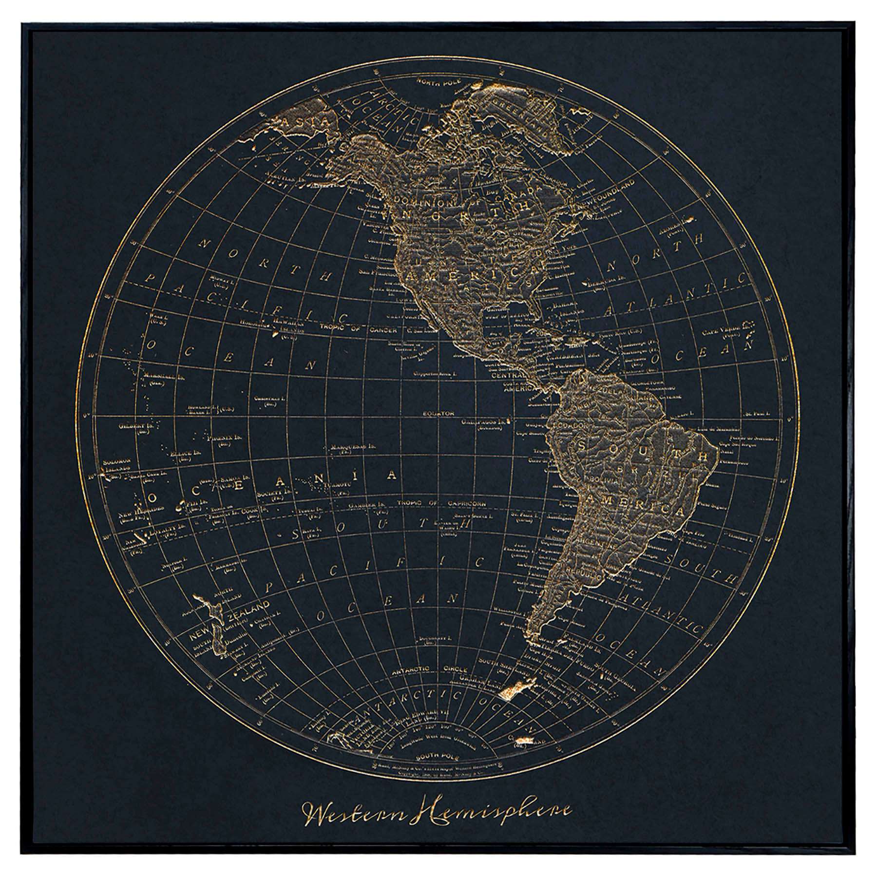 Globe Framed Wall Canvas Art, 30"