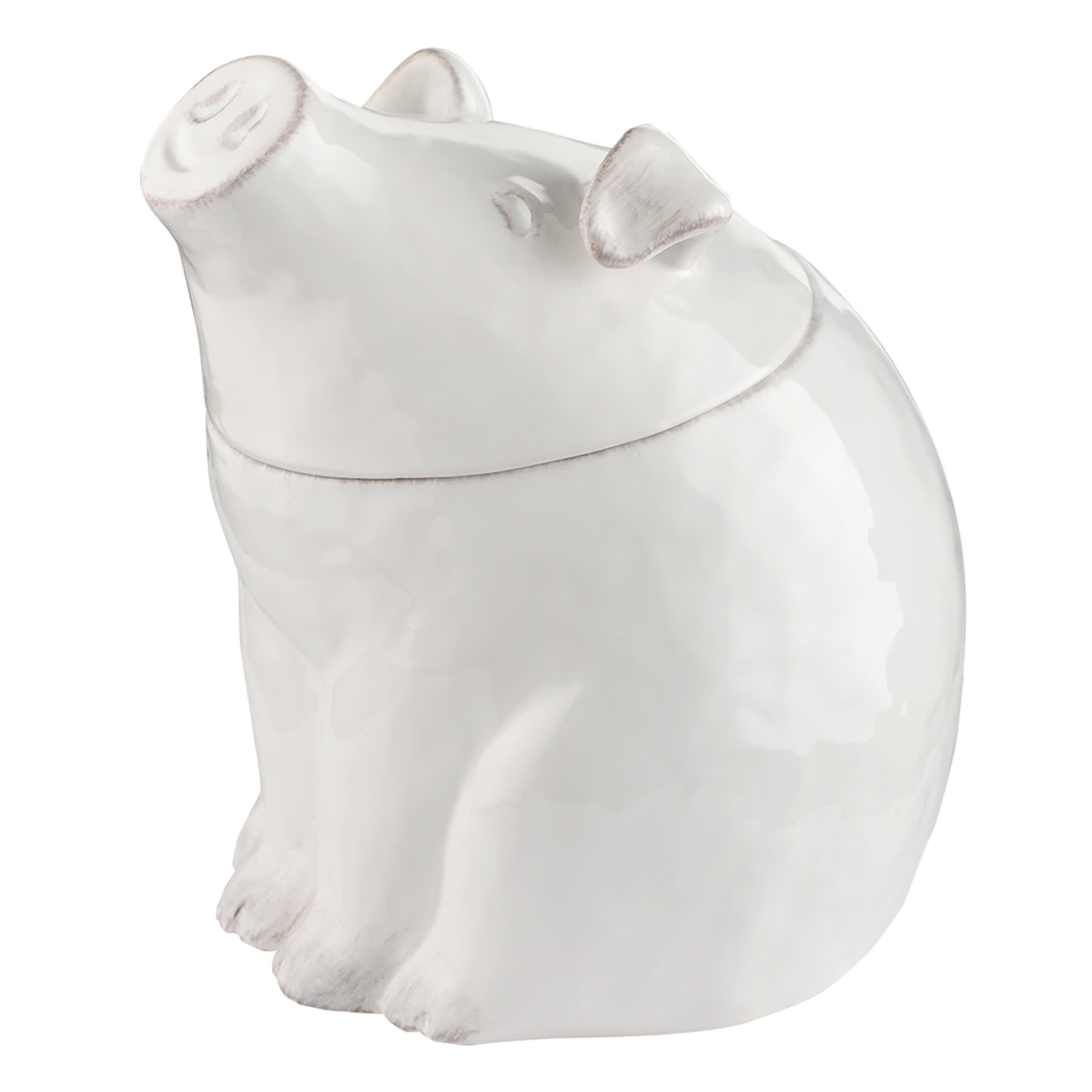 White Ceramic Pig Cookie Jar