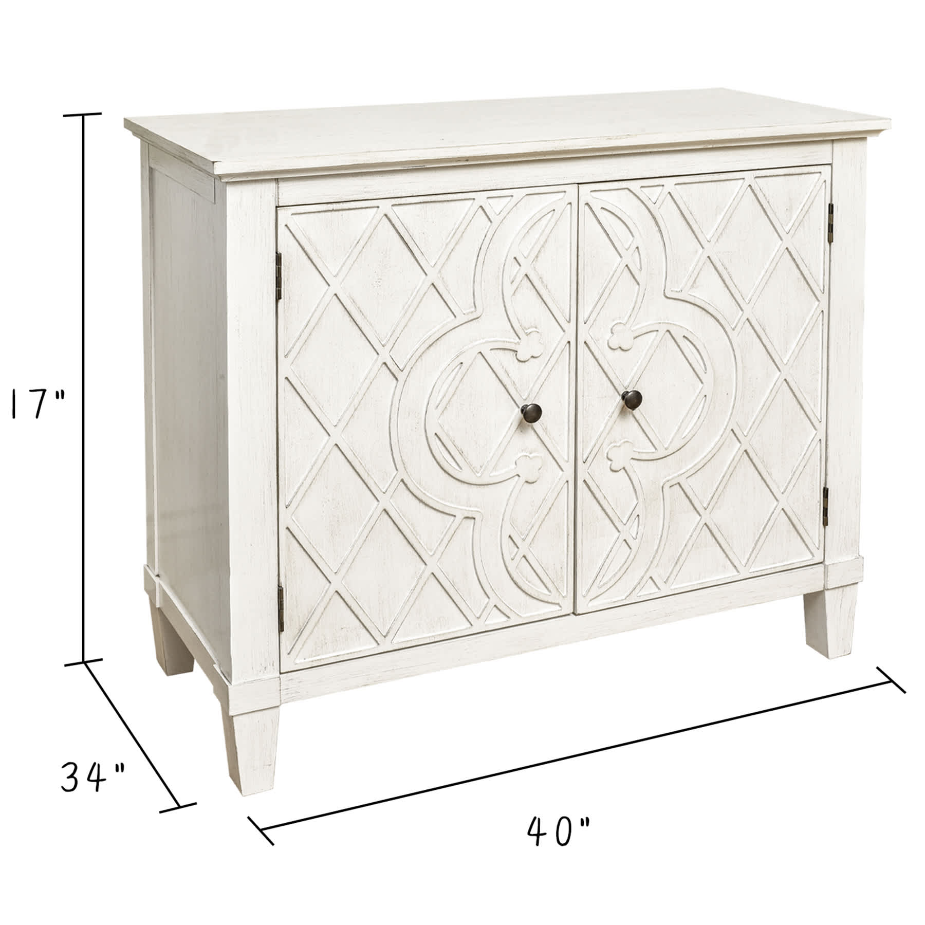 Providence Coventry Cross Wooden Cabinet, White