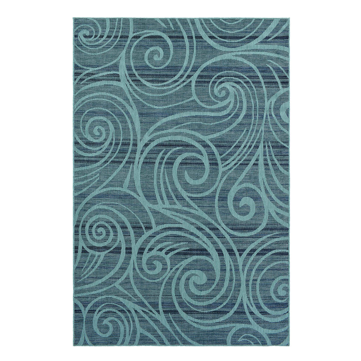 (E530) Magic Blue Wave Outdoor Accent Rug, 3x5