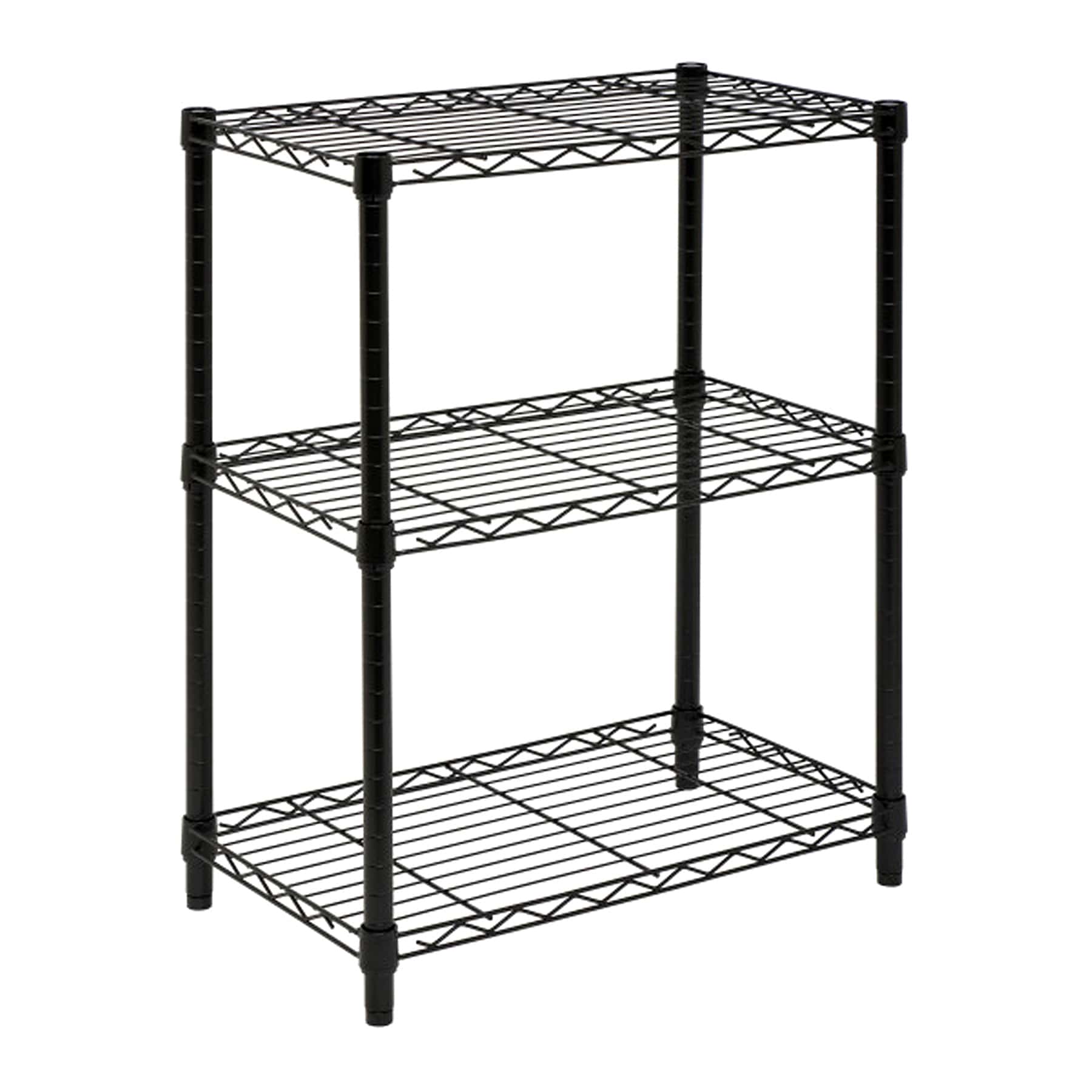 3-Tier Metal Shelving Unit, Black