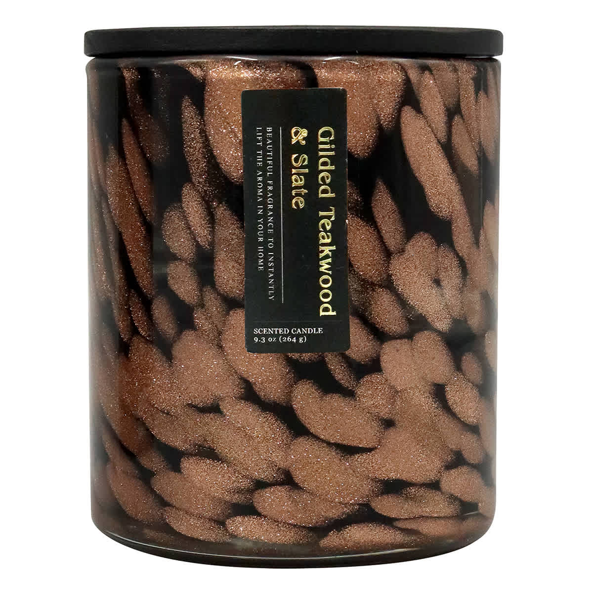Gilded Teakwood & Slate Scented Confetti Glass Jar Candle, 9.3oz