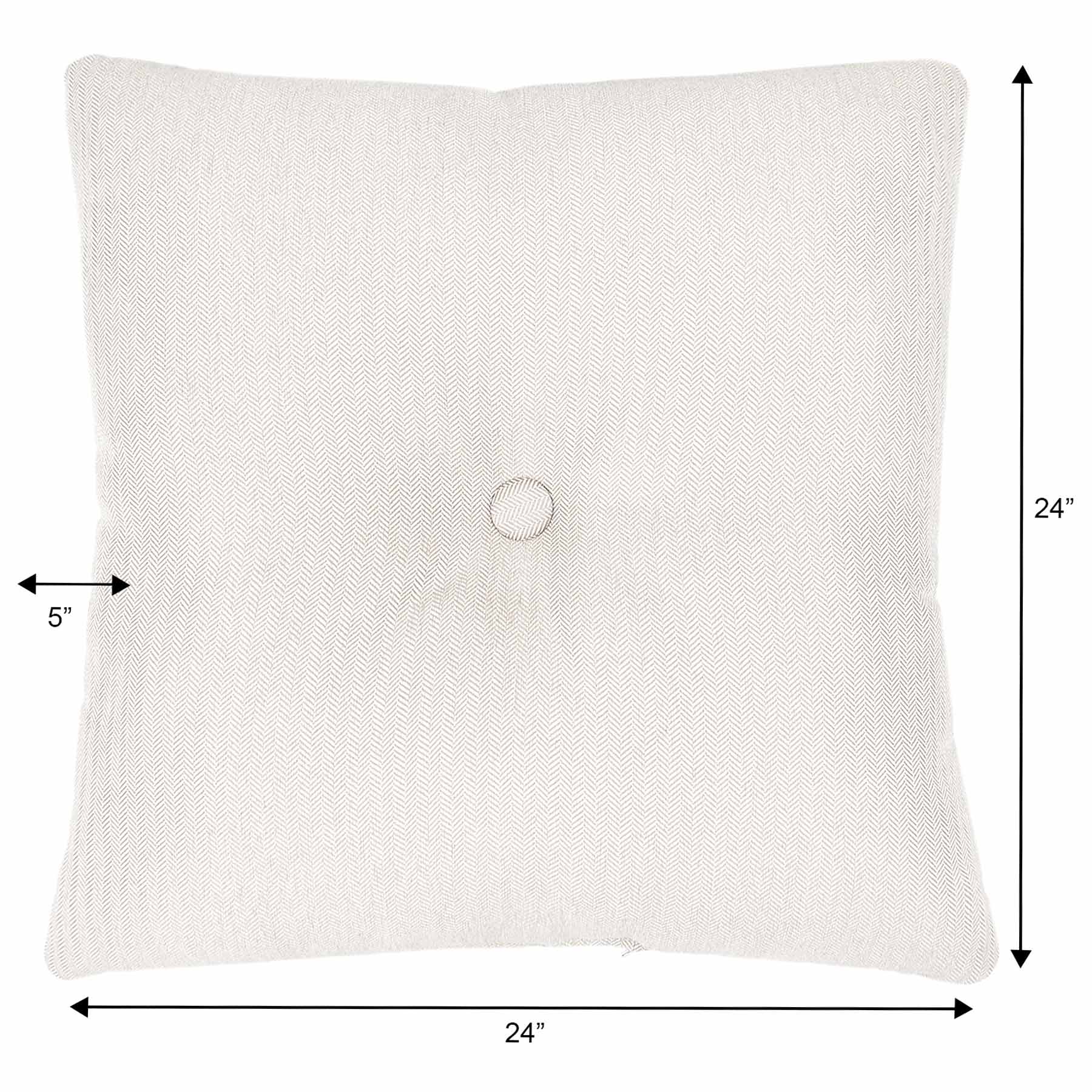 Tristan Heather White Premium Outdoor Tufted Back Cushion