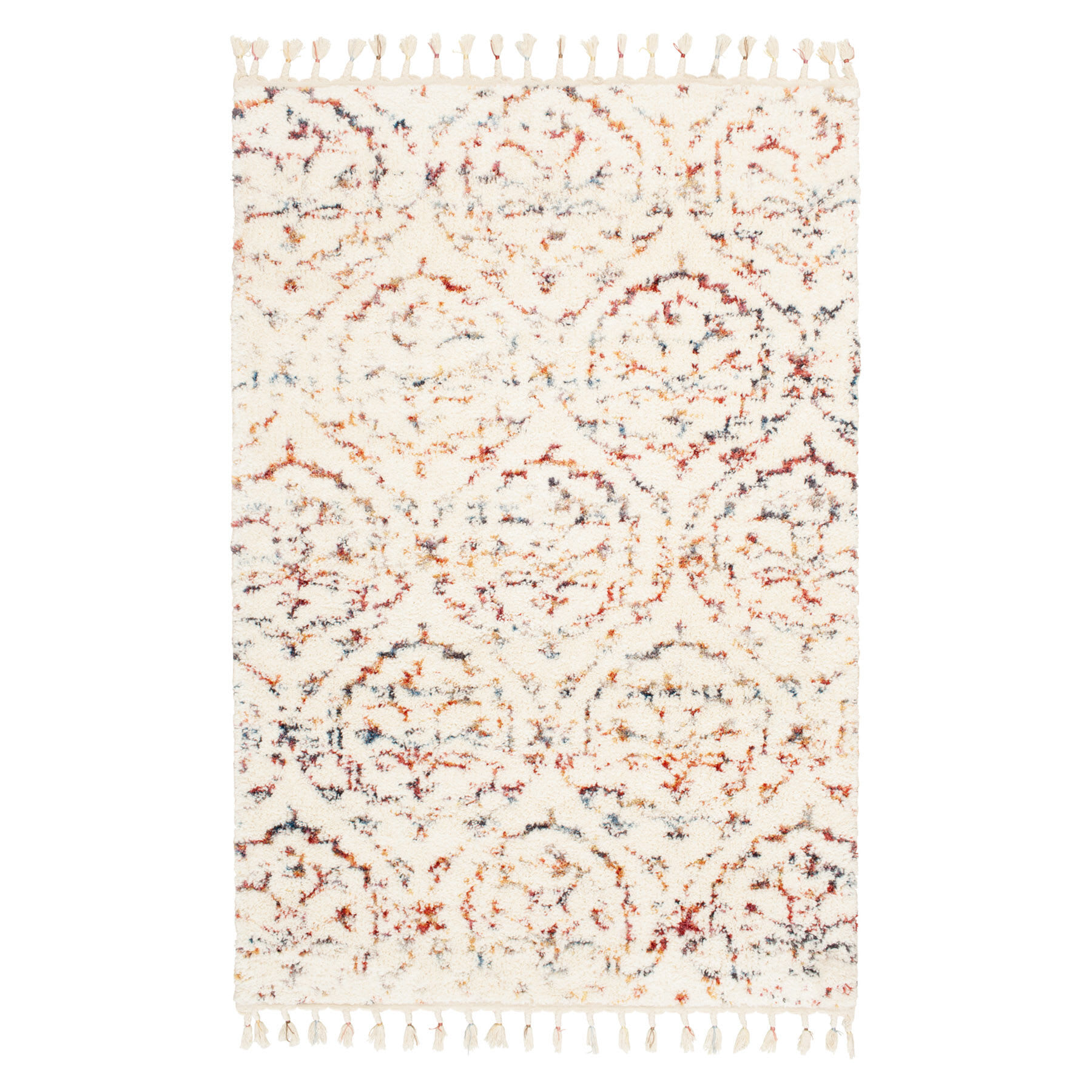 (C169) Found & Fable Ogon Medallion Woven Fringe Shag Area Rug, 8x10