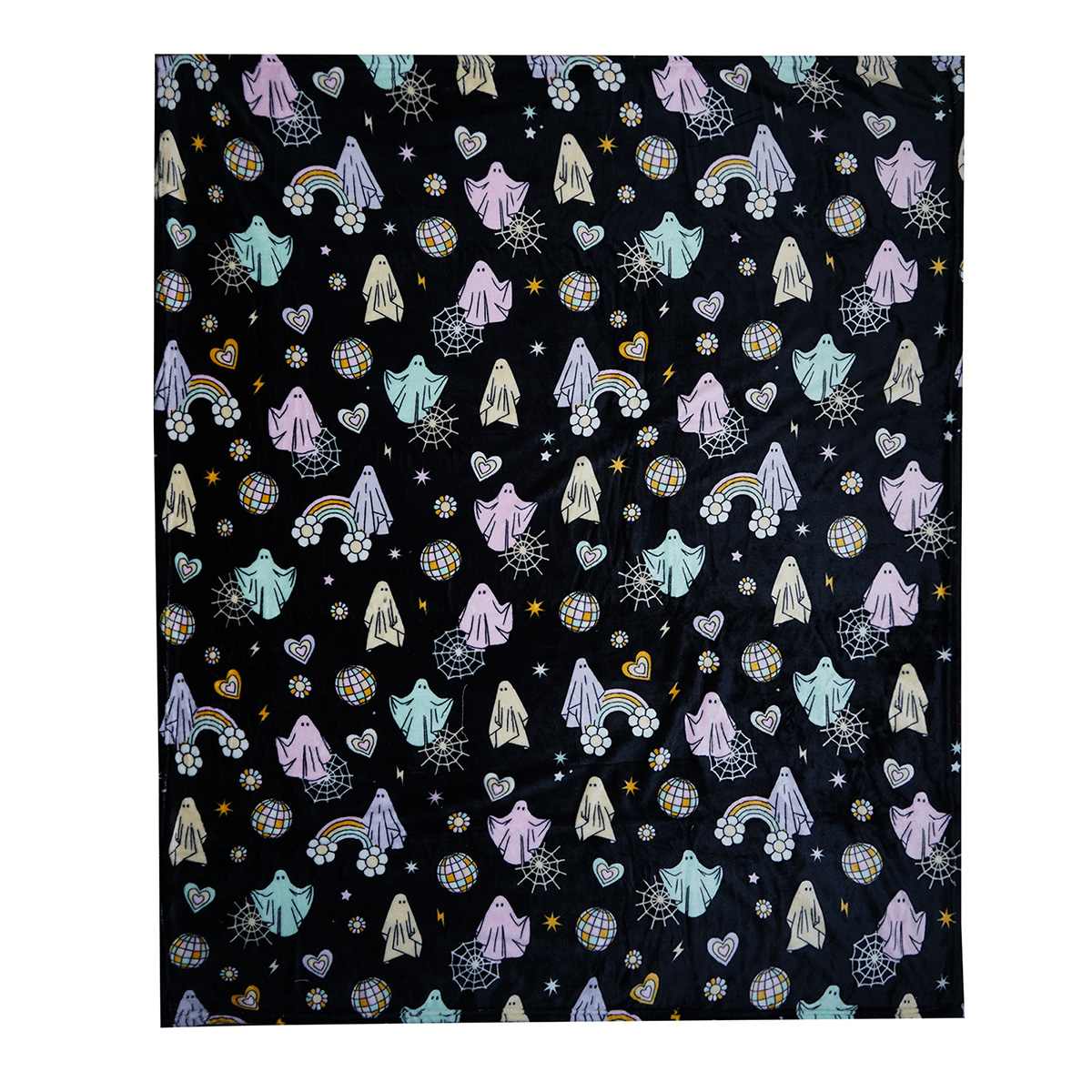 Groovy Ghosts Plush Throw Blanket, 50x60