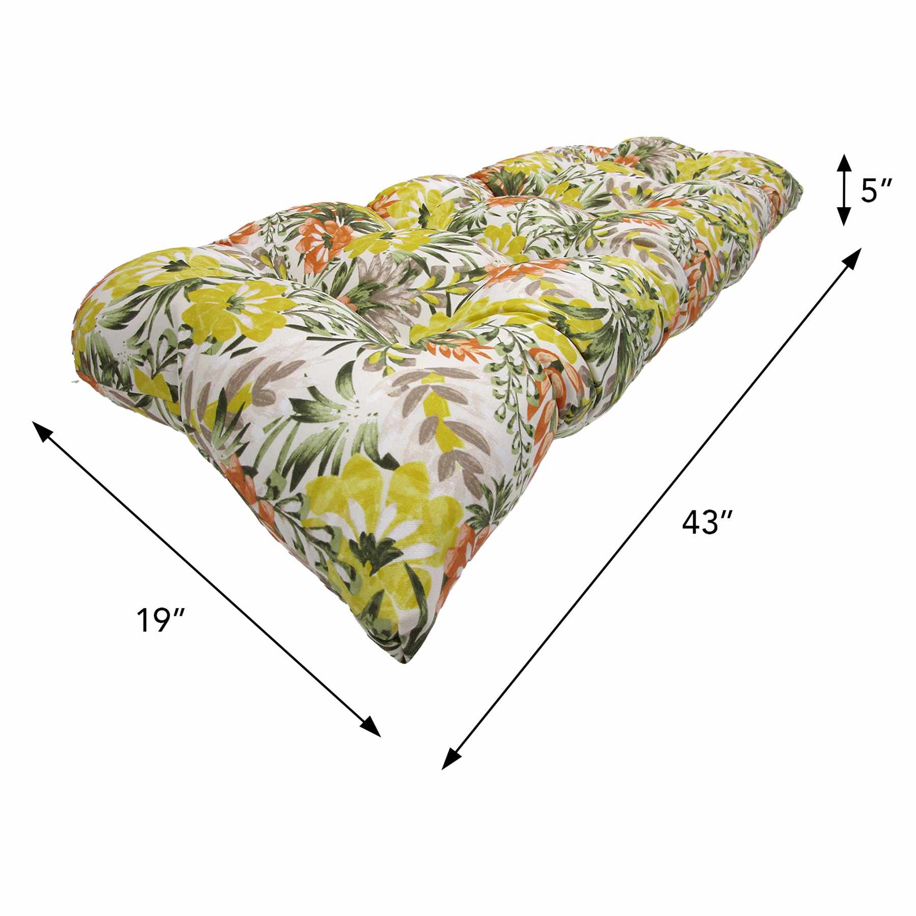 Mohana Floral Wicker Outdoor Settee Cushion