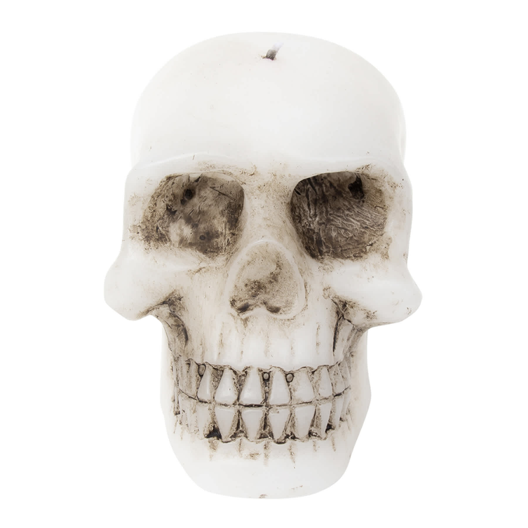 White Bleeding Skull Candle, Medium
