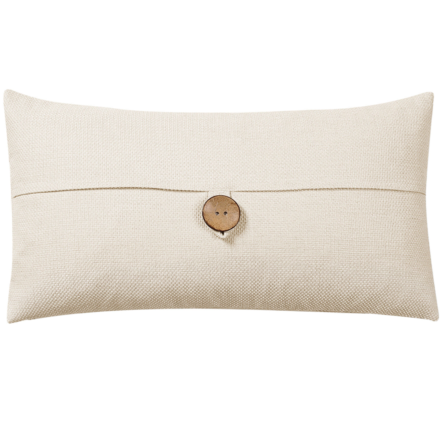 Clayton Ivory Coconut Button Throw Pillow, 13x24