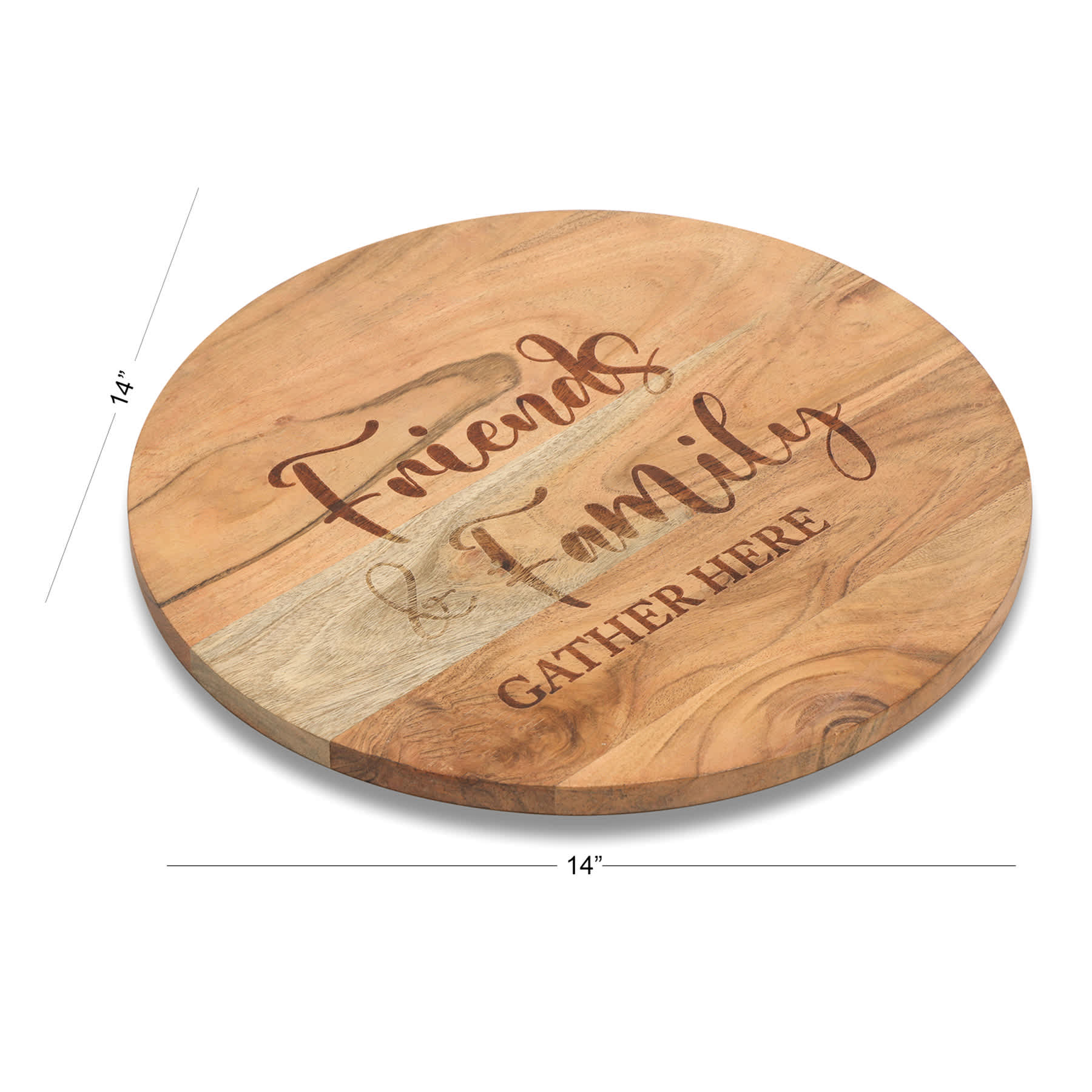 At Home Friends And Family Wood Lazy Susan Brown 14In Dia