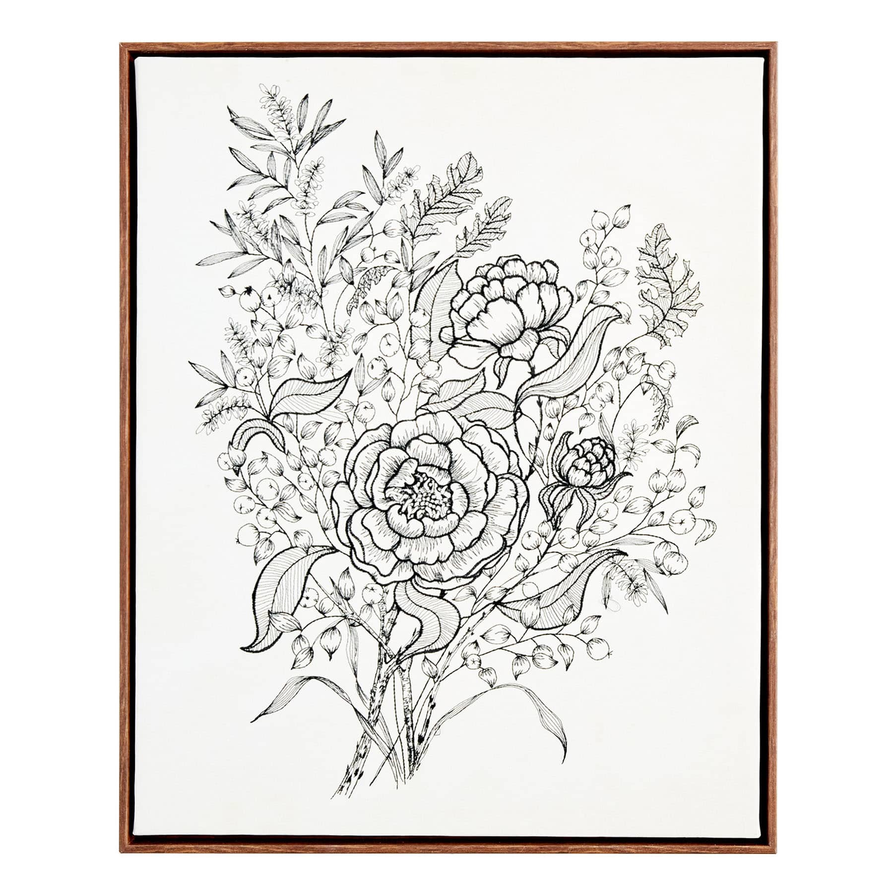 Honeybloom Framed Floral Canvas Wall Art, 16x20