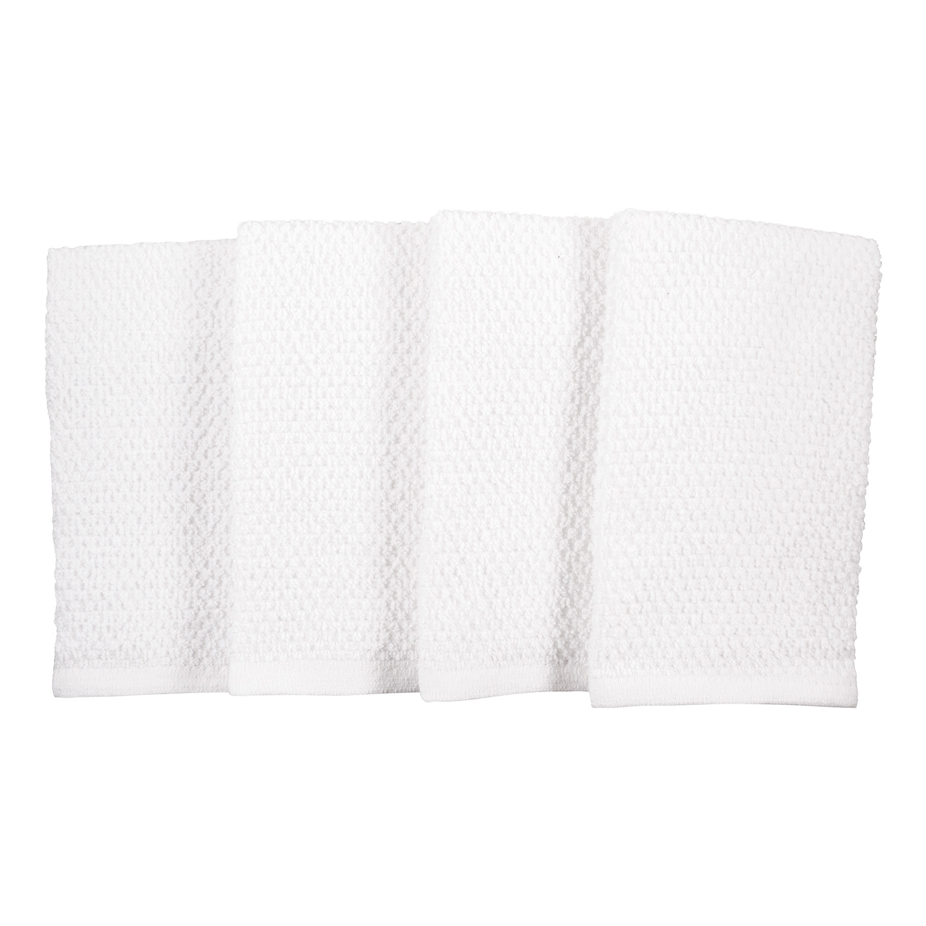 Set of 4 White Bar Mop Kitchen Towels