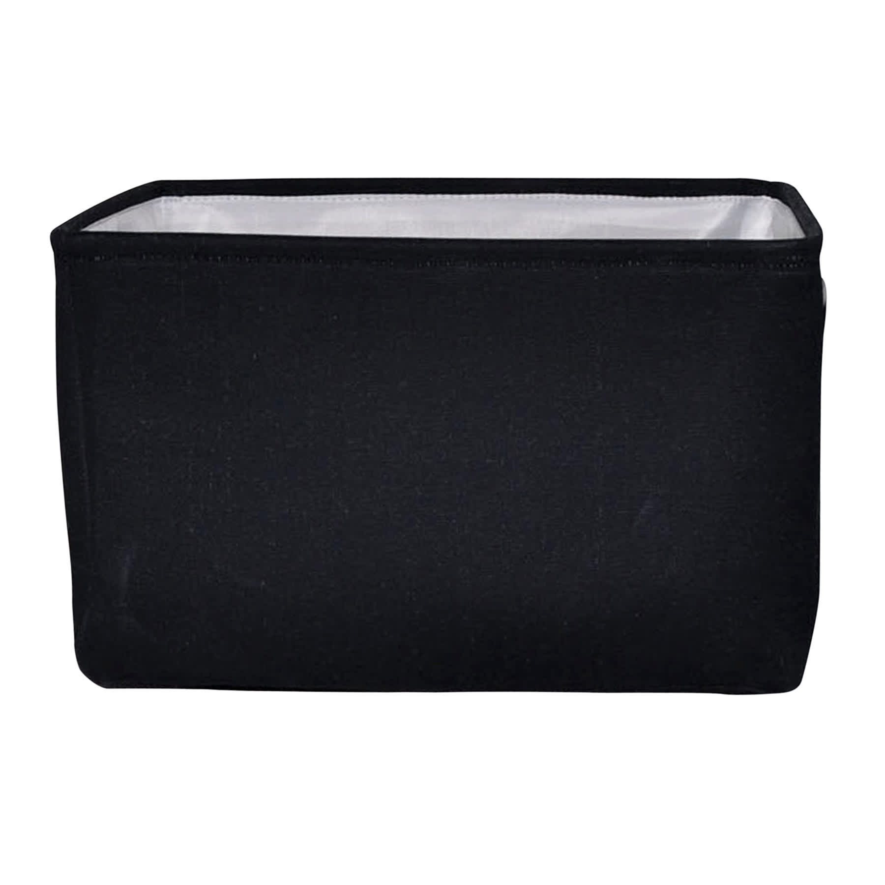 Black Rectangle Fabric Storage Basket, Large