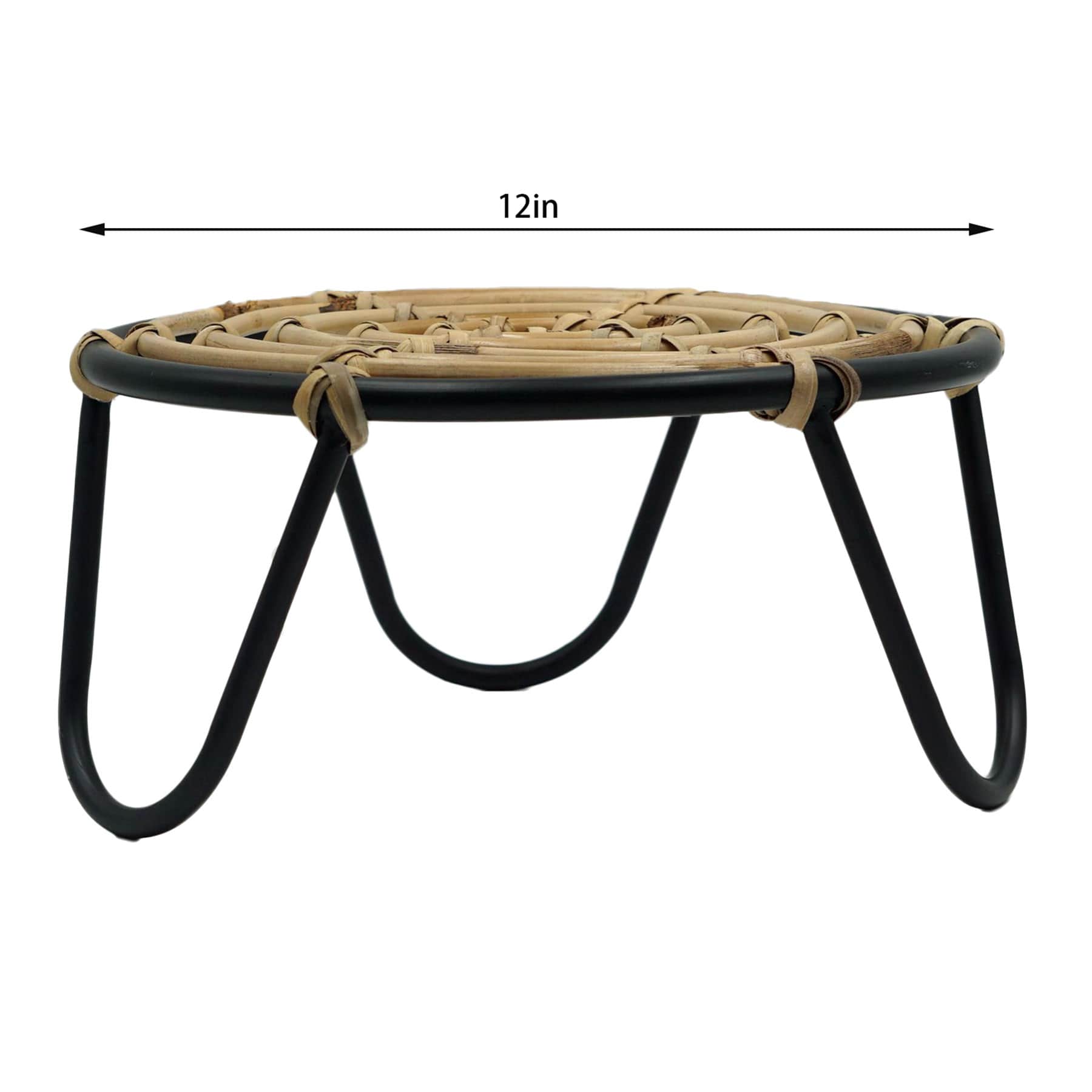 Found & Fable Bamboo & Metal Plant Stand, Small