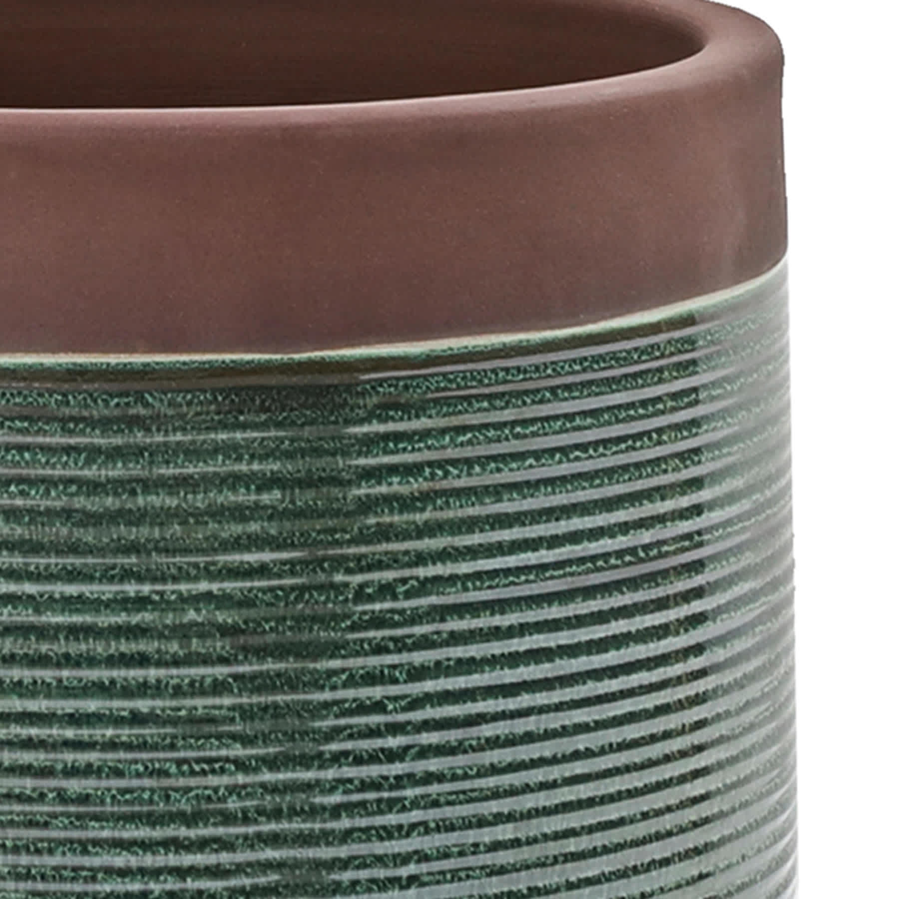 Honeybloom Green Calista Ceramic Outdoor Planter, Medium