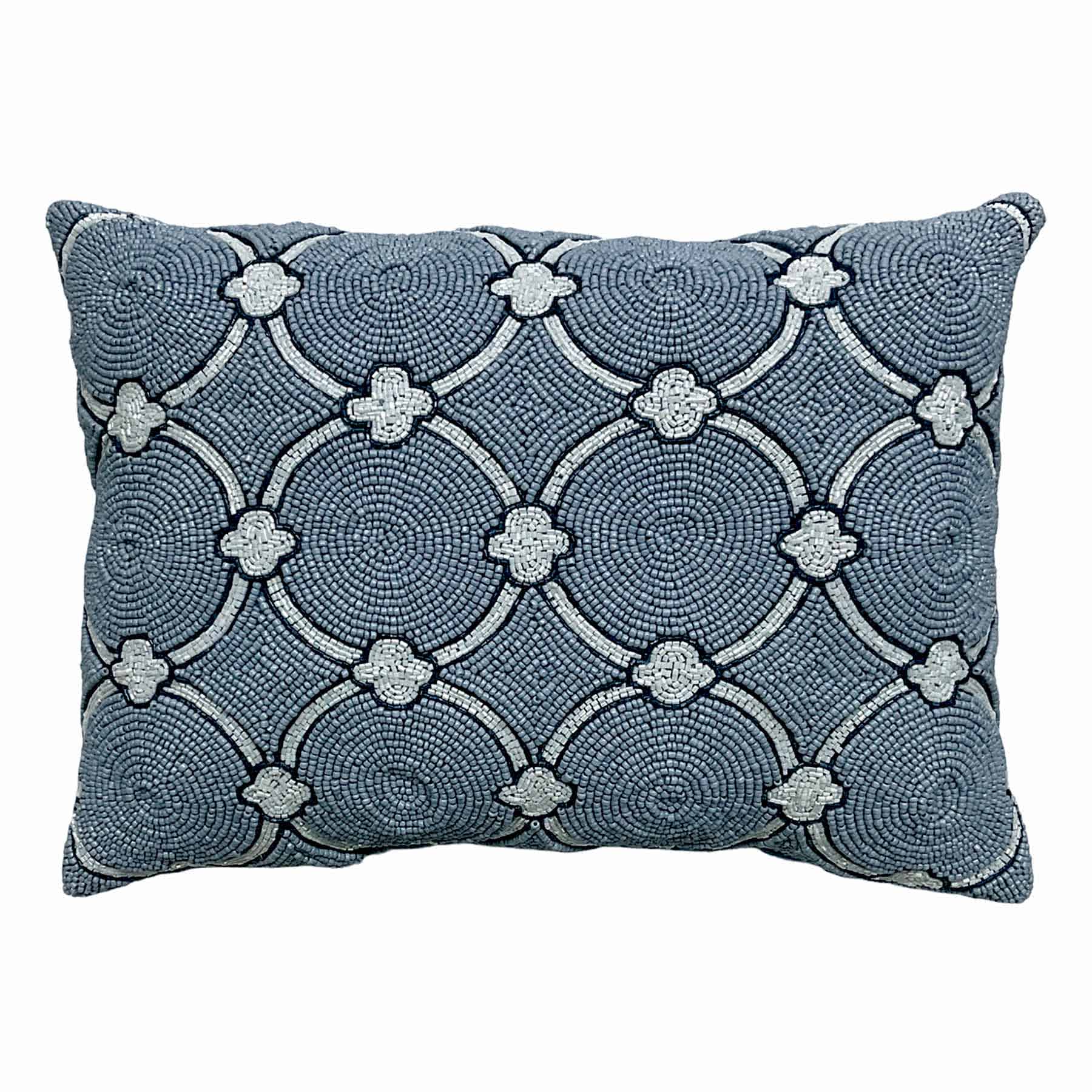 Providence Trellis Beaded Throw Pillow, 12x16
