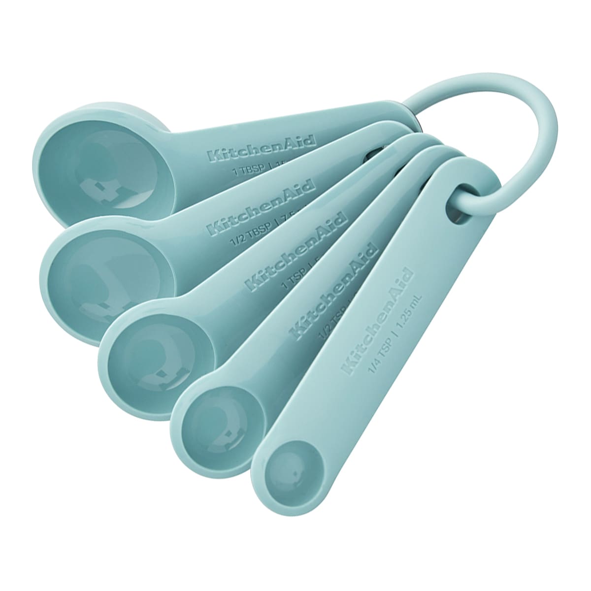 KitchenAid Set of 5 Universal Measuring Spoons, Aqua Sky