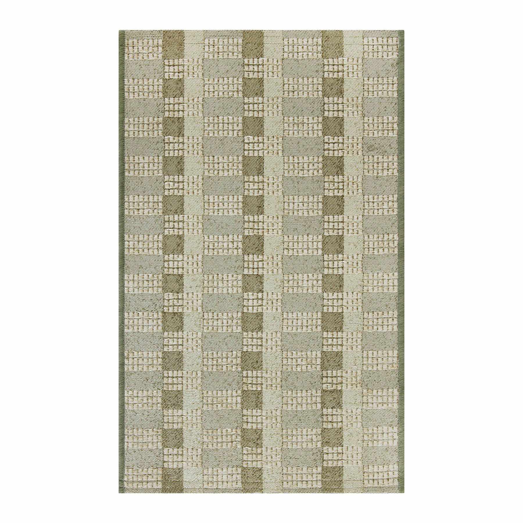 Green Gradient Tapestry Washable Accent Rug with Gel Latex Back, 21x34