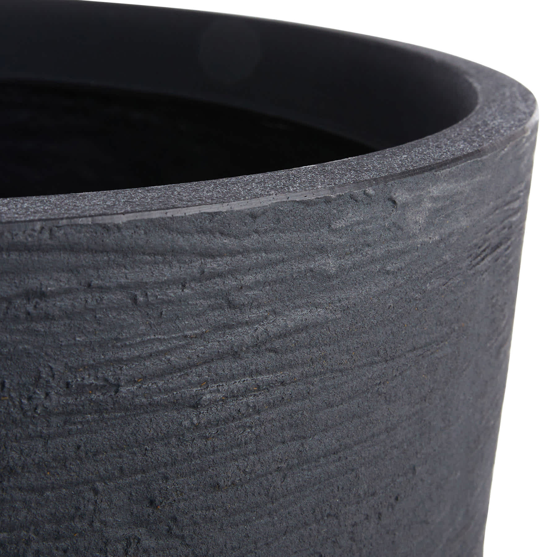 Japi All Weather Proof Black Modern Conic Outdoor Planter, Medium