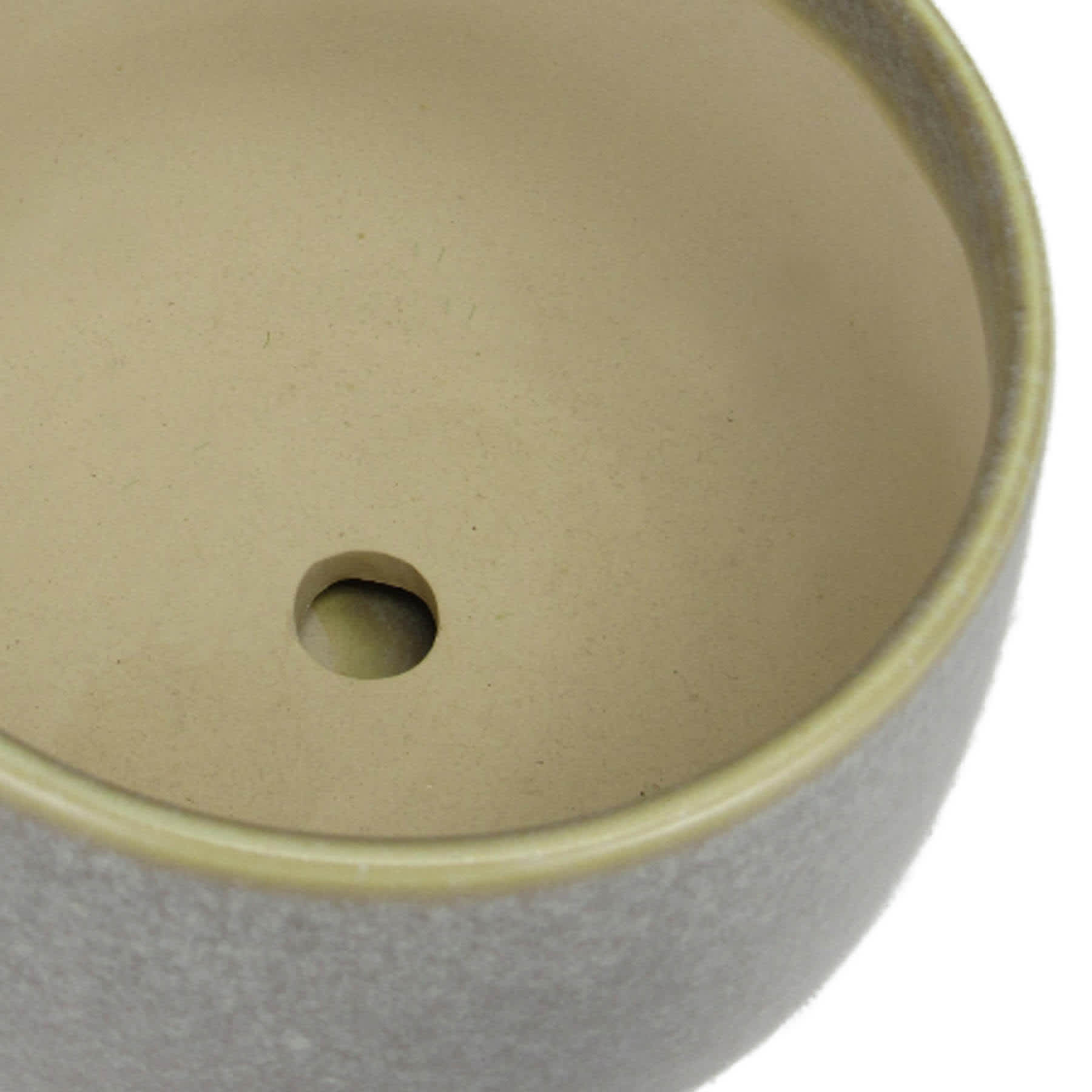 Indoor Grey Round Ceramic Pot with Saucer, Small