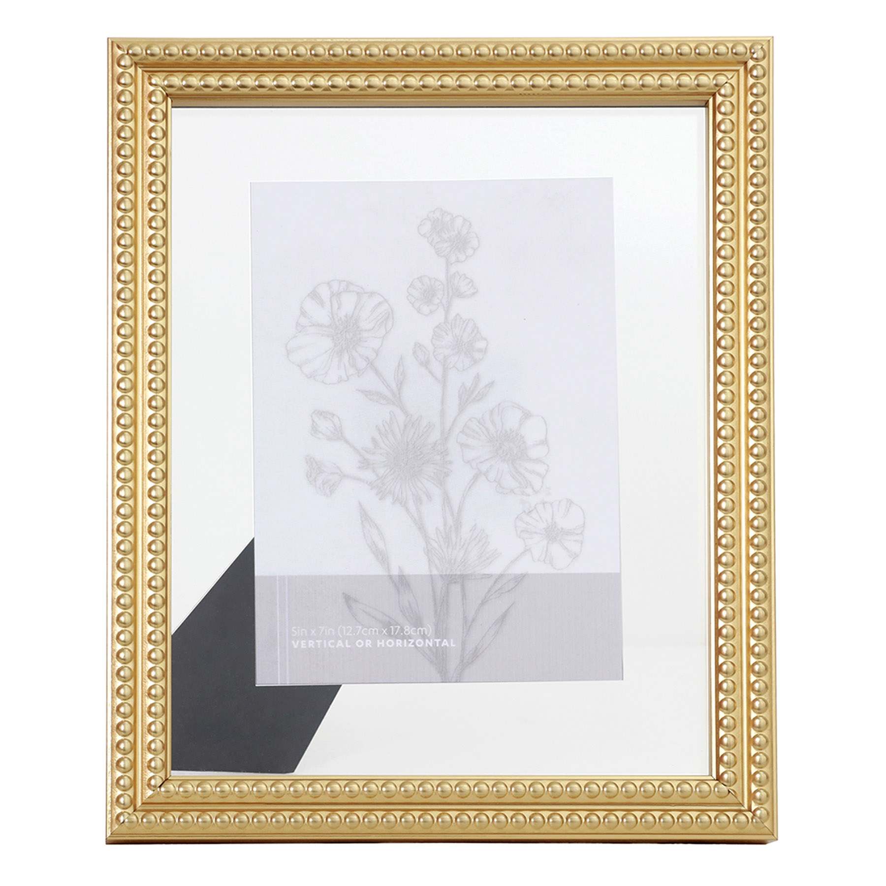 Gold Beaded Float Tabletop Picture Frame, 8x10