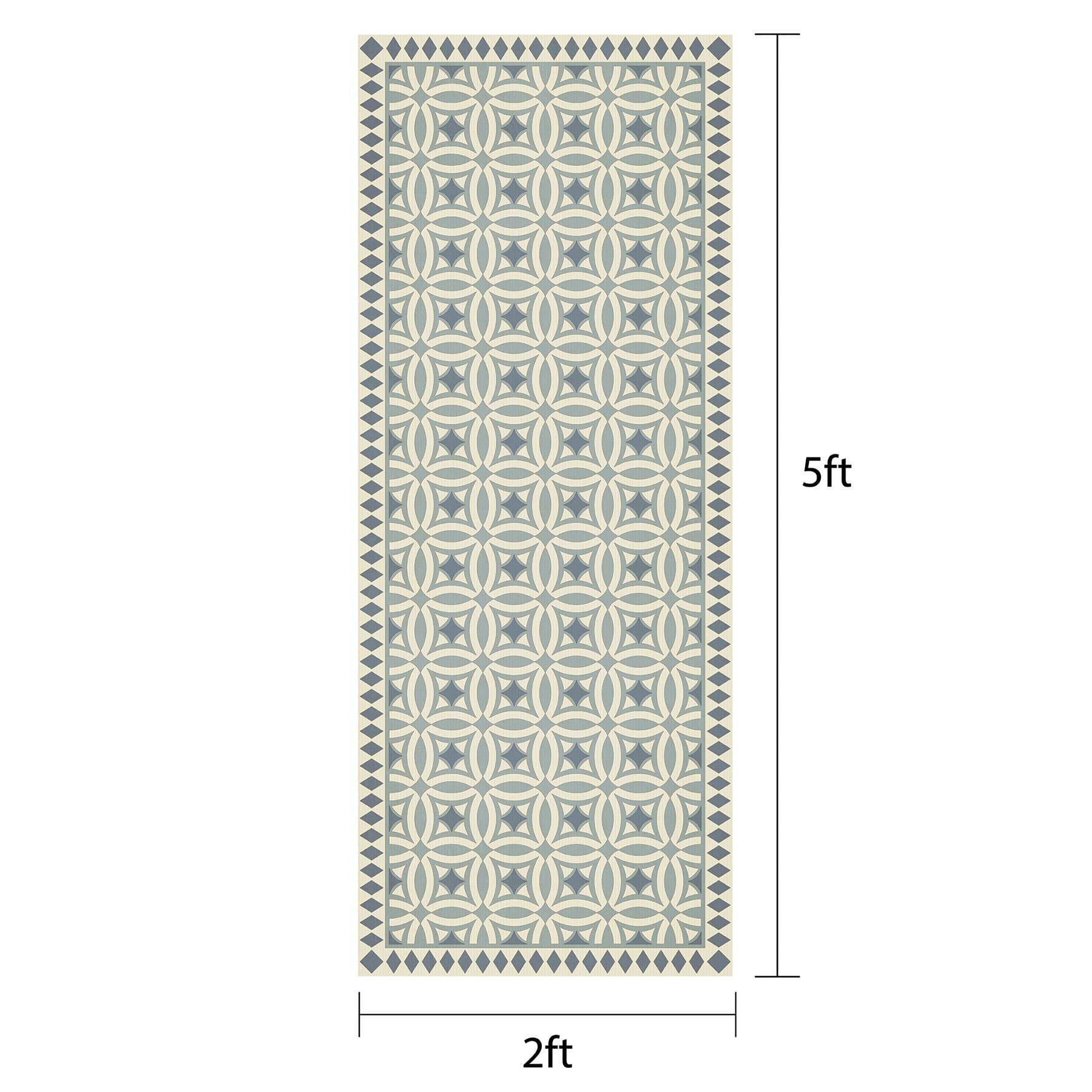 Vinyl Beige/Blue Runner 2x5