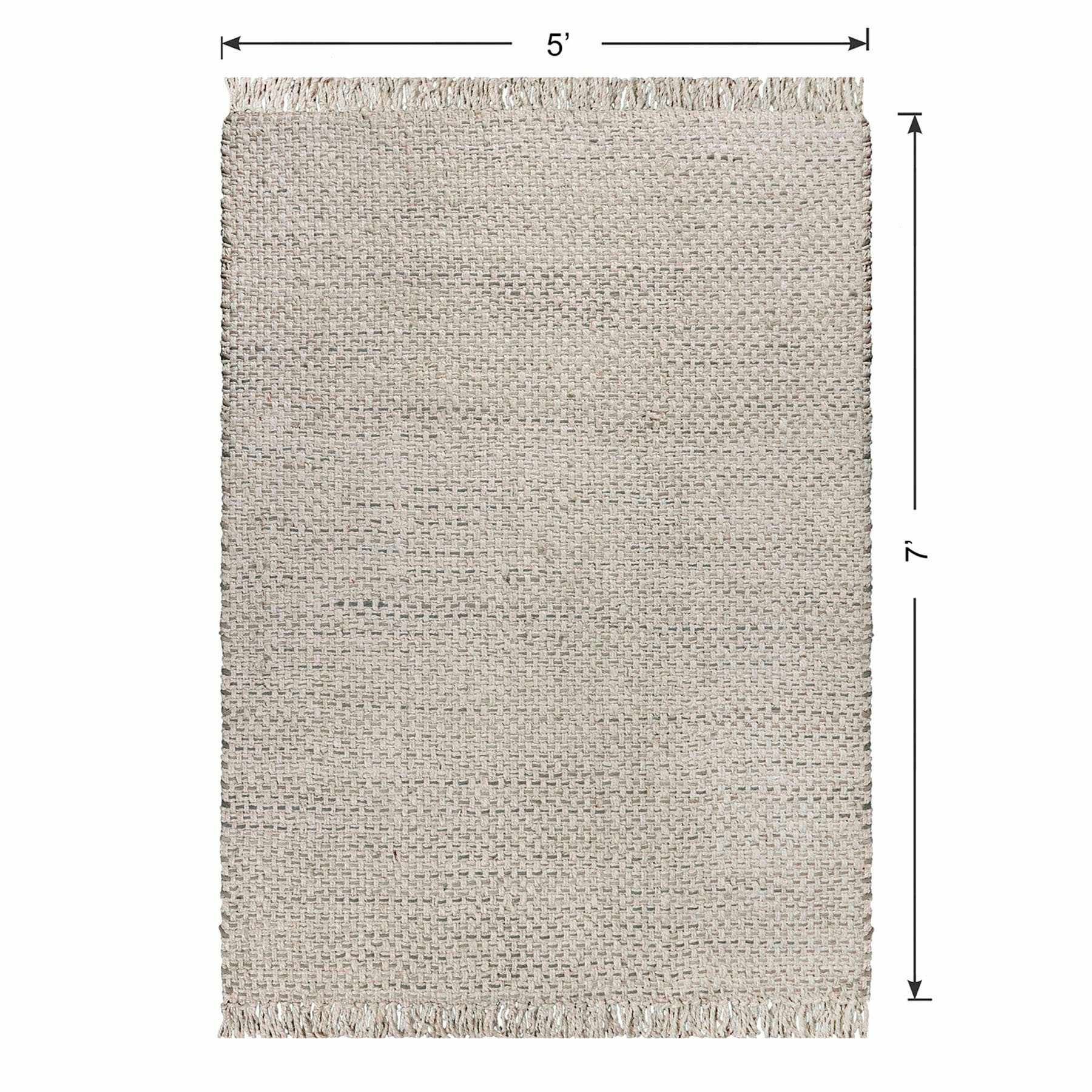 (B724) Ty Pennington Topher Neutral Flatweave Area Rug, 5x7