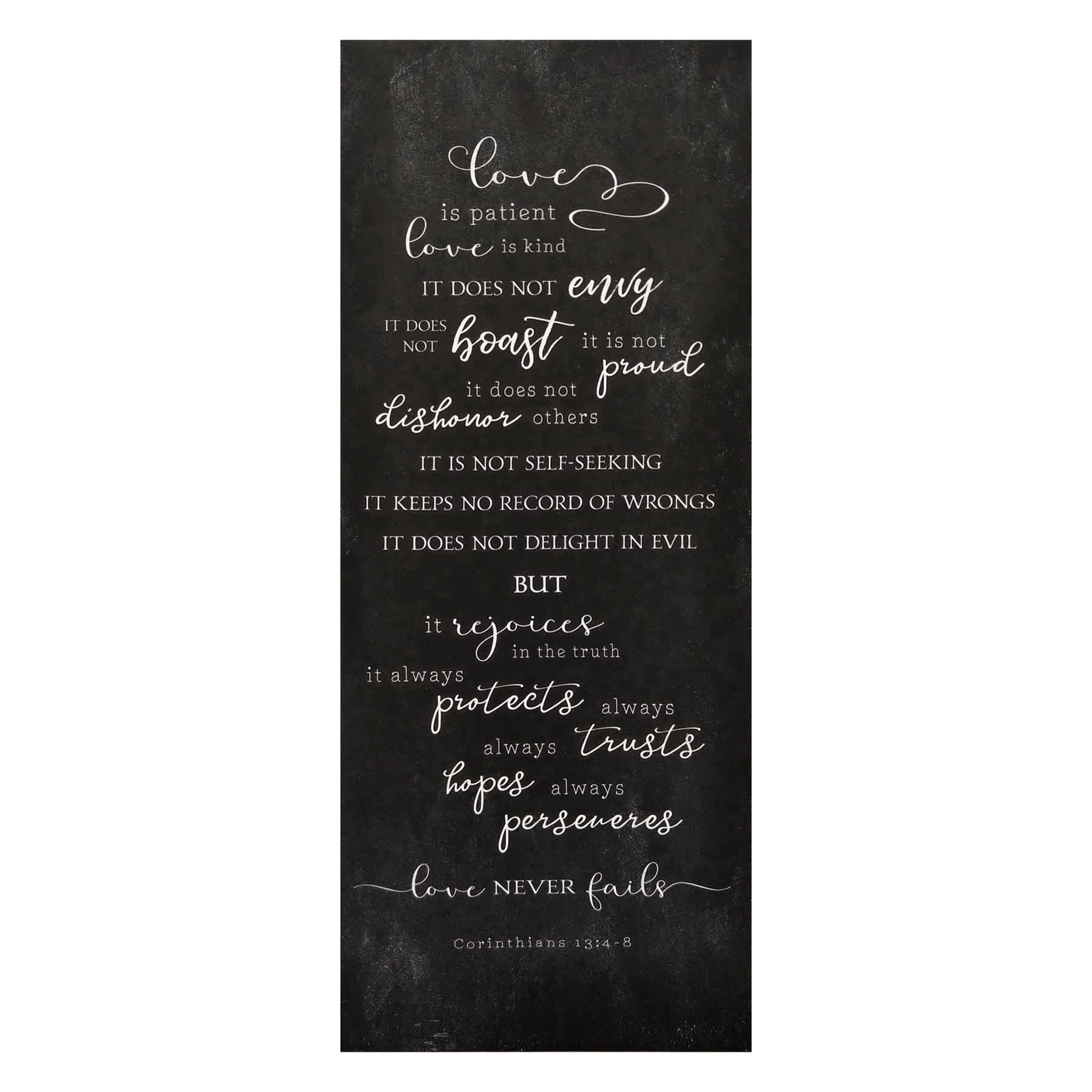 Love Sentiment Canvas Wall Sign, 10x24