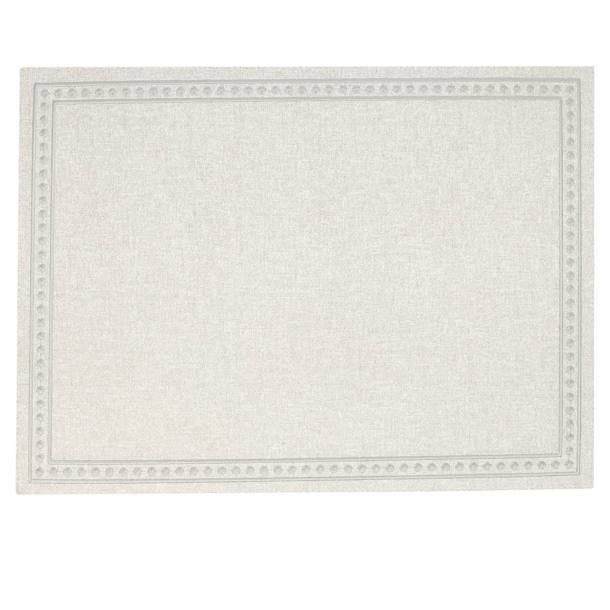 Neutral Faux Leather Placemat with Dot Embroidered Border, 13x17