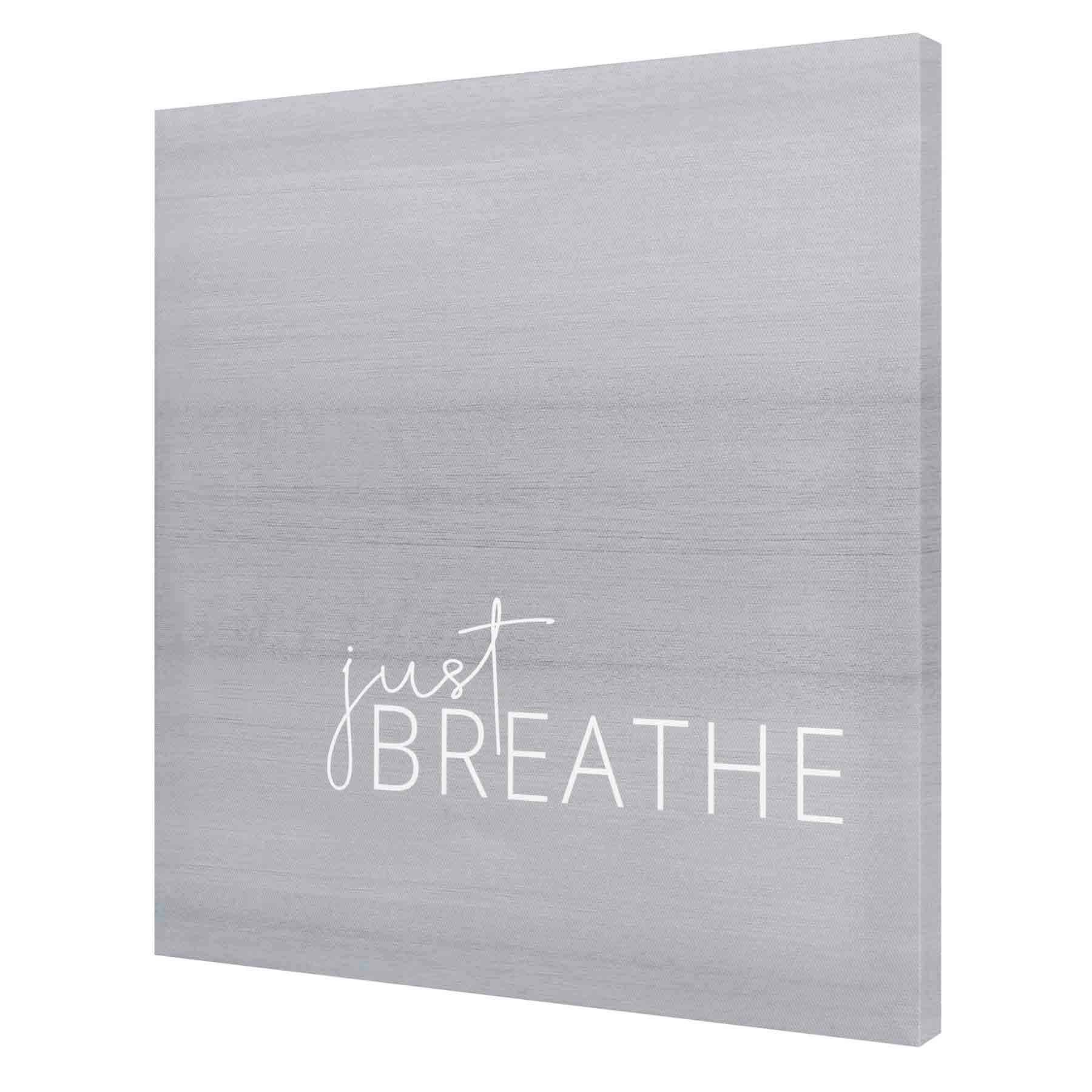 Just Breathe Canvas Wall Sign, 12"