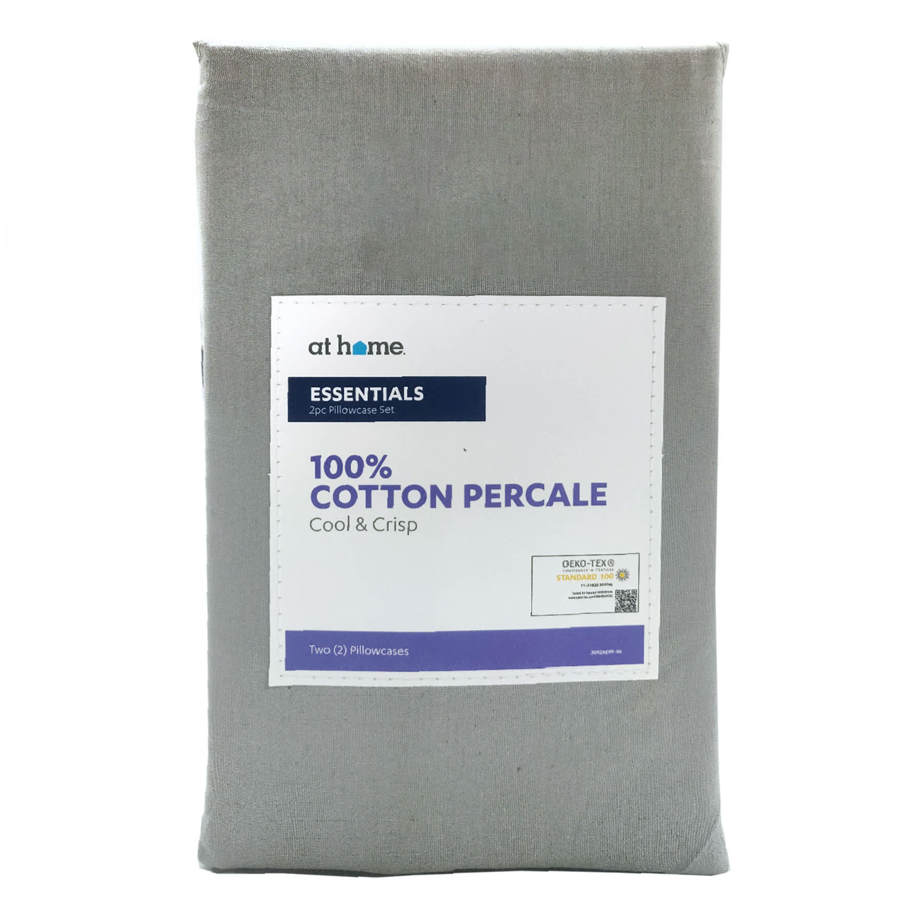 2-Piece Dark Grey 200 Thread Count Essentials Pillowcase Set, King