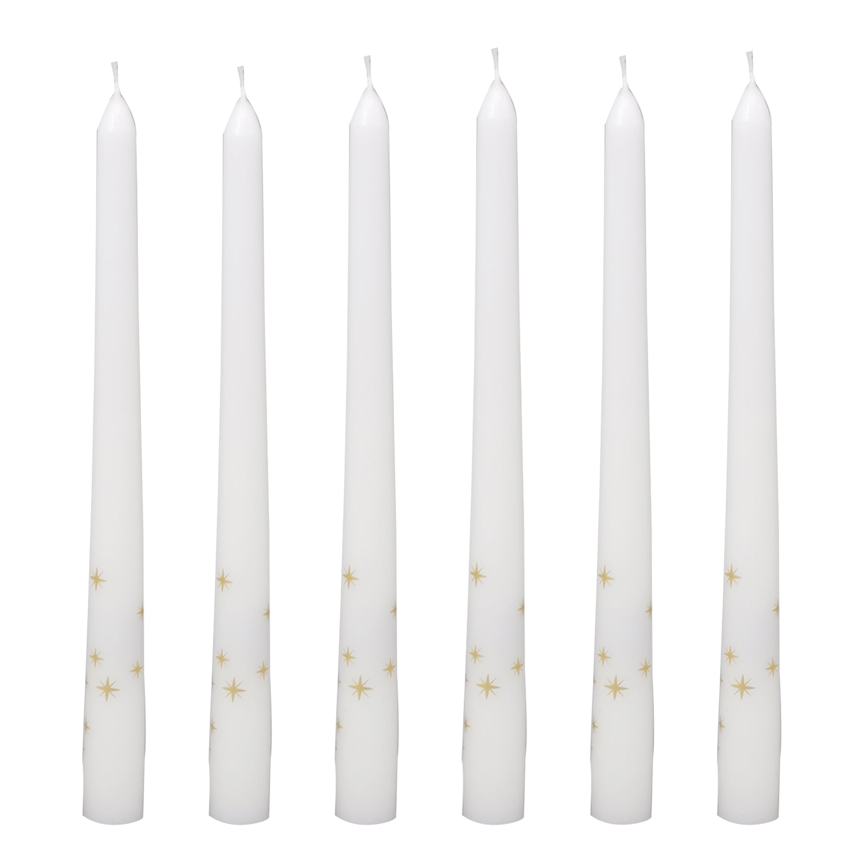 Willow Crossley 6-Pack Gold Star Unscented Taper Candles, 11"