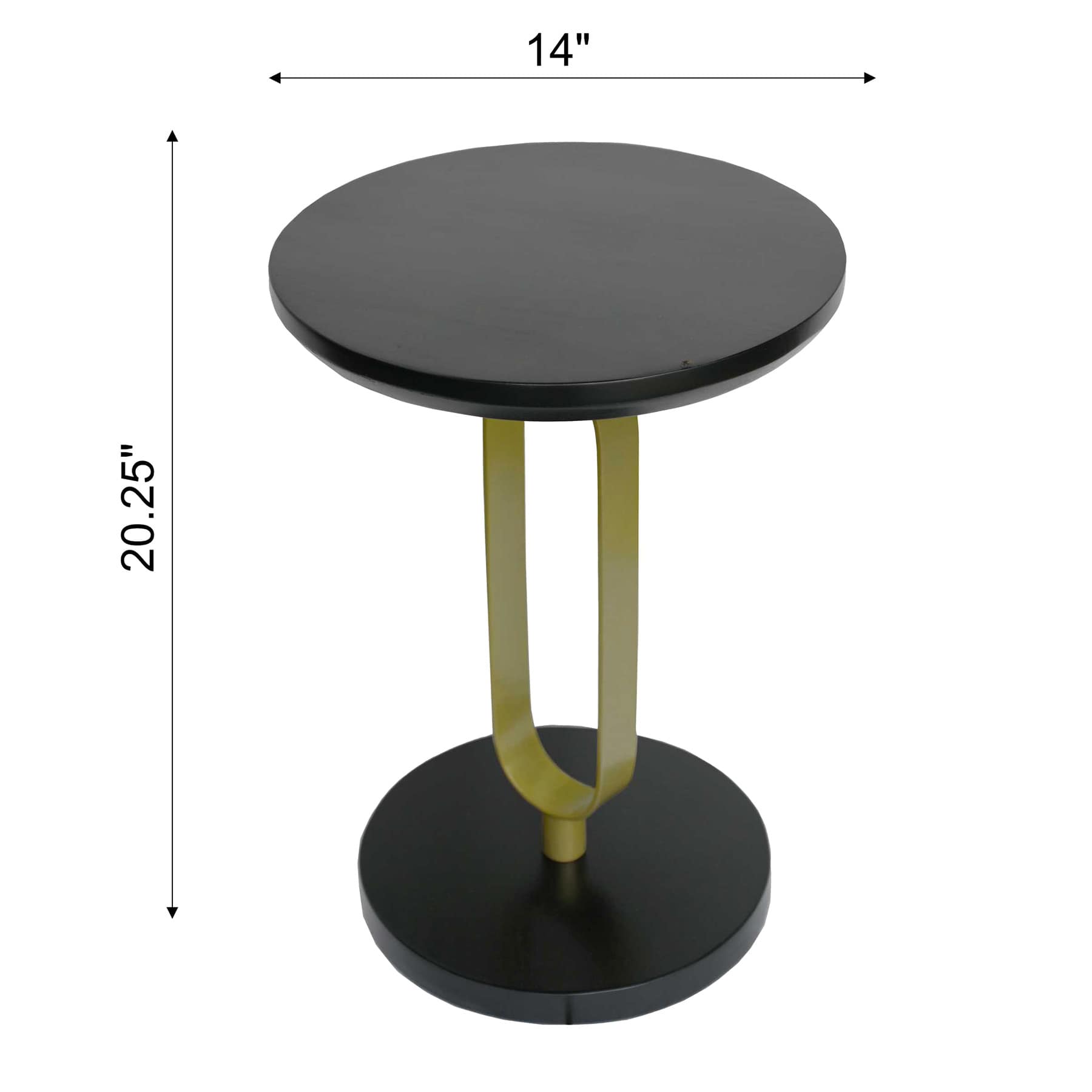 Sebastian Wood & Metal Drink Table, Black & Gold