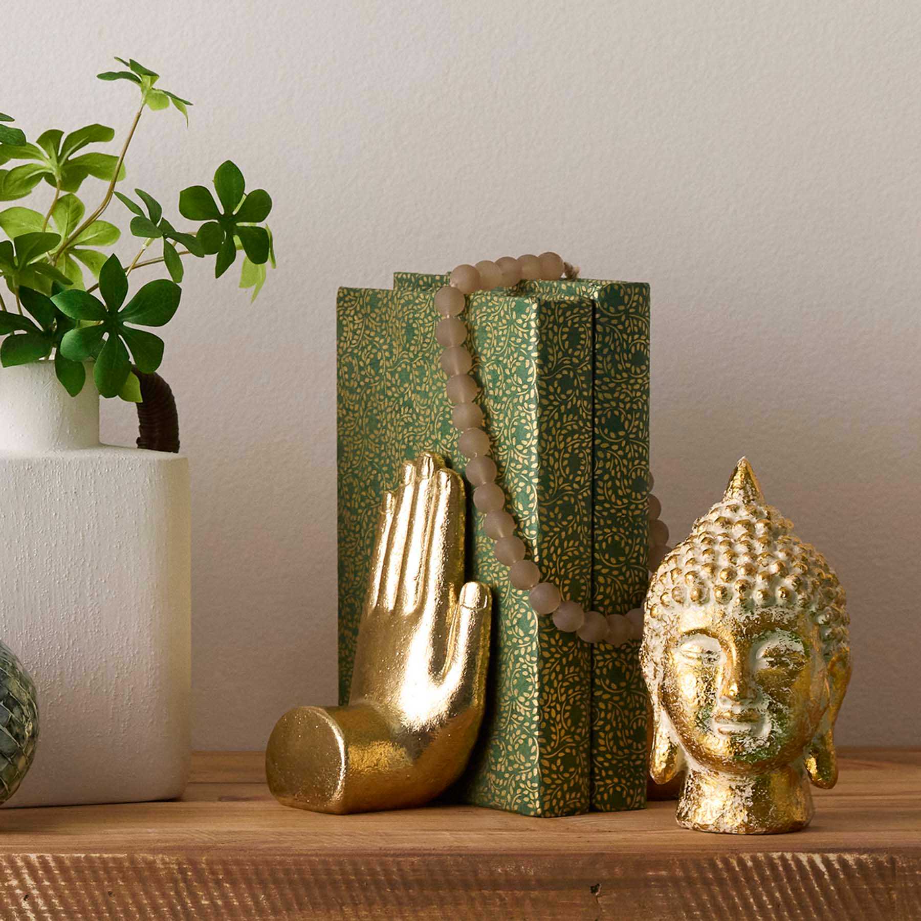 Found & Fable Buddha's Hand Bookends Set, 6.3"