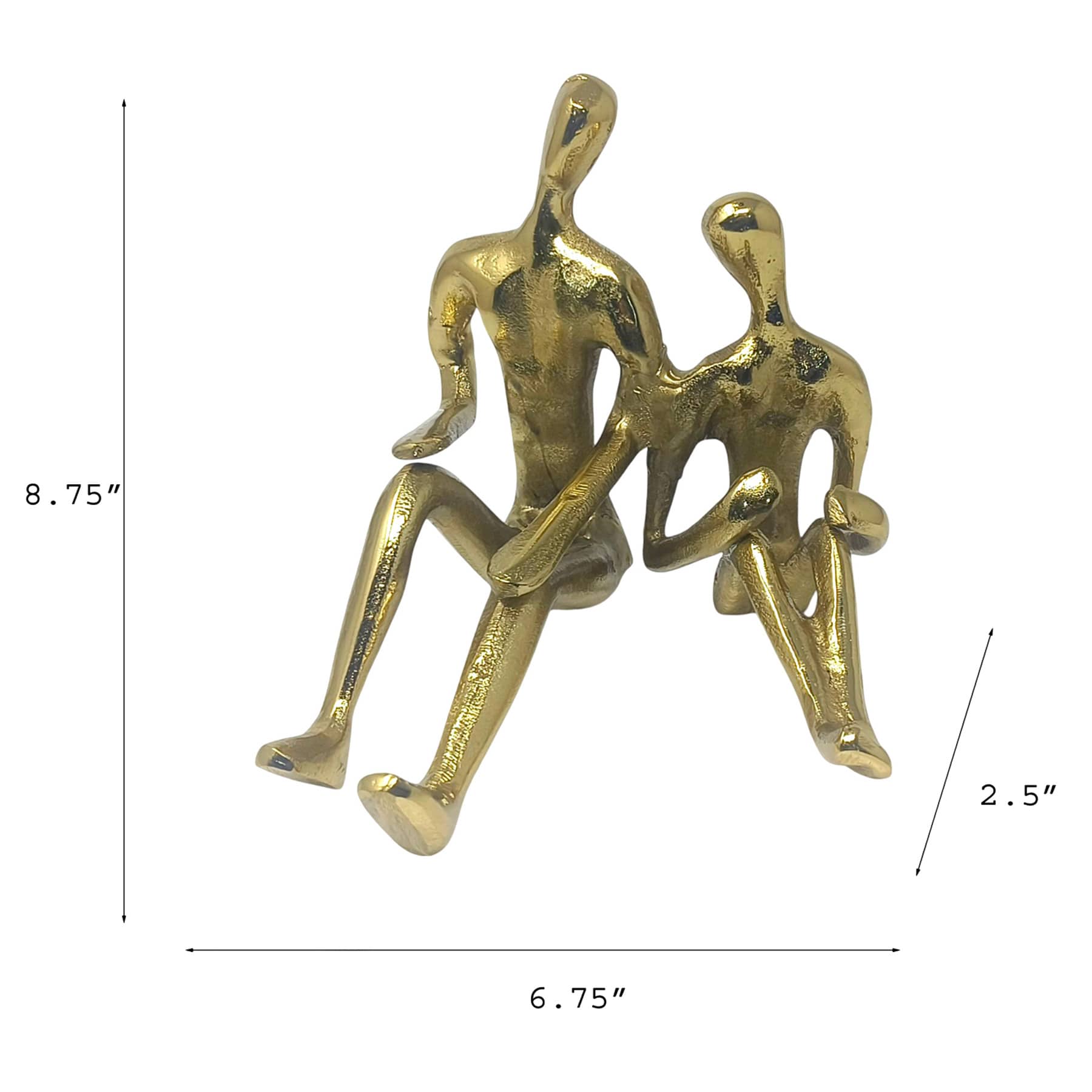 Metallic Couple Sculpture, 8"