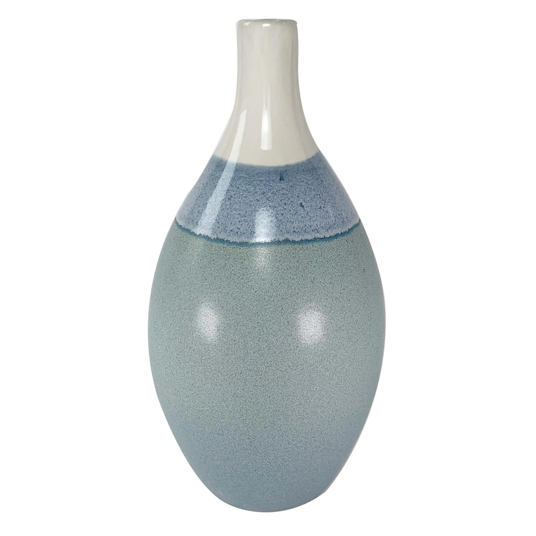 Blue Aqua Reactive Ceramic Vase, 8x13