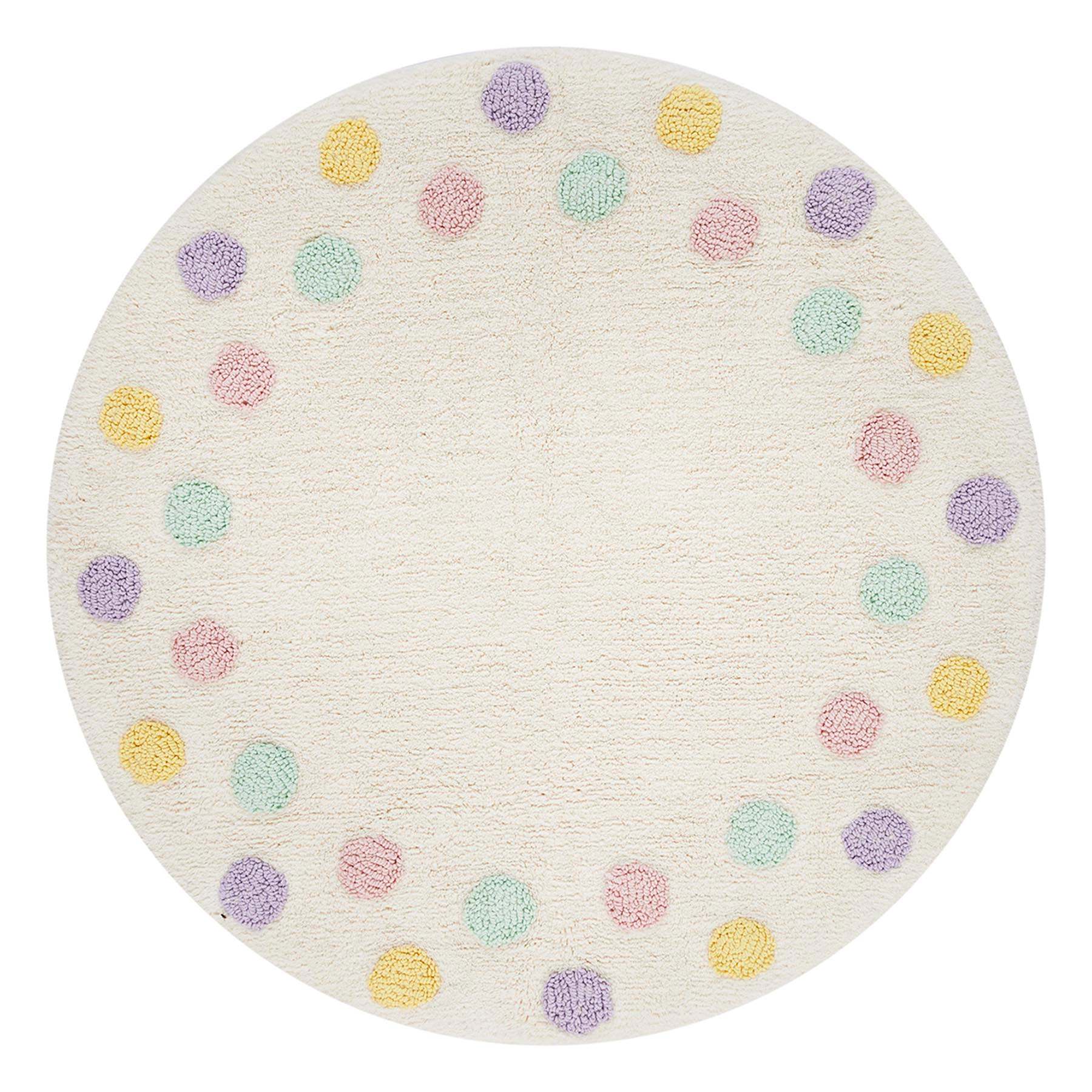Tiny Dreamers Multicolor Polka Dot Washable Tufted Accent Rug, 3'
