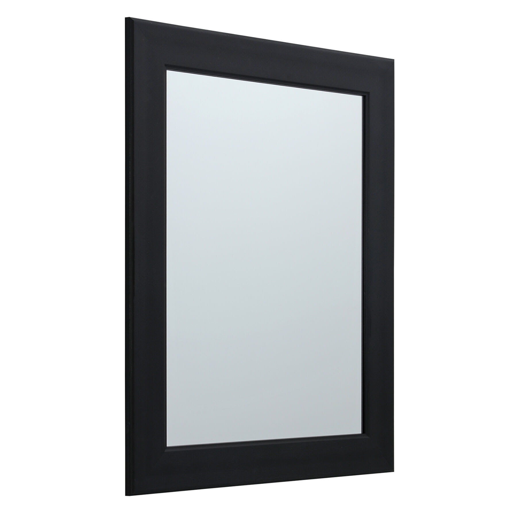 Flat Black Framed Rectangle Wall Mirror, 22x28