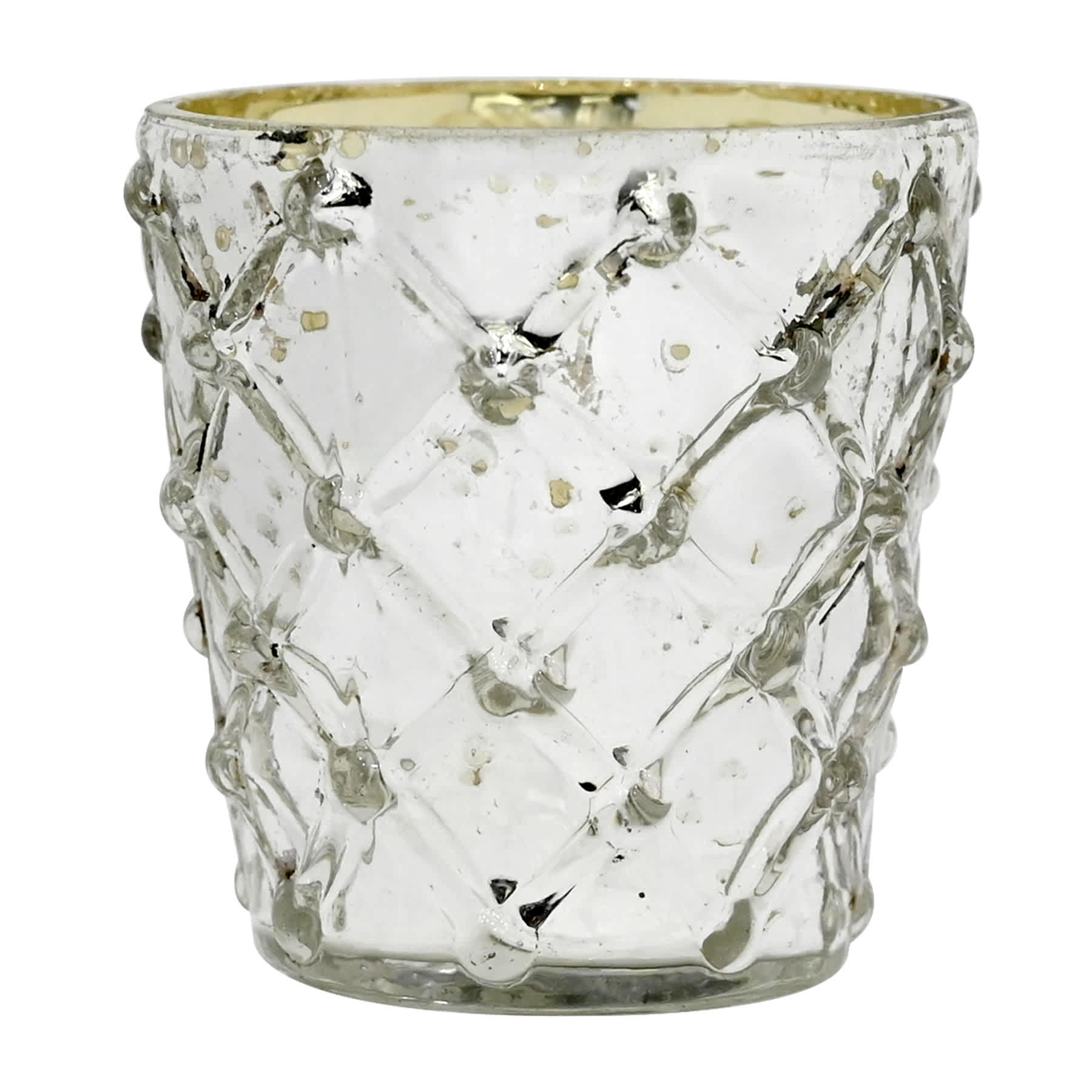 Found & Fable Silver Mercury Glass Votive Holder, 3"