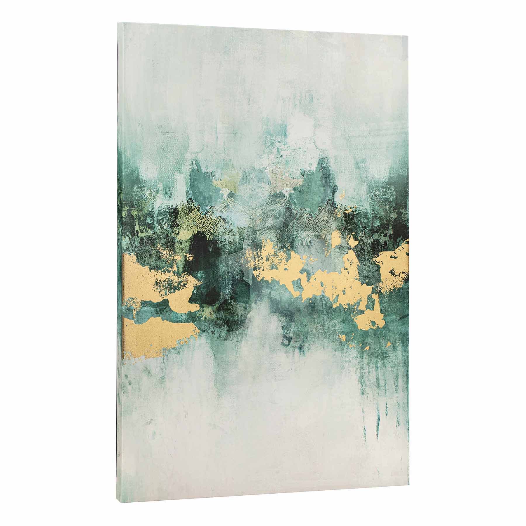 Green & Gold Embellished Canvas Wall Art, 24x36