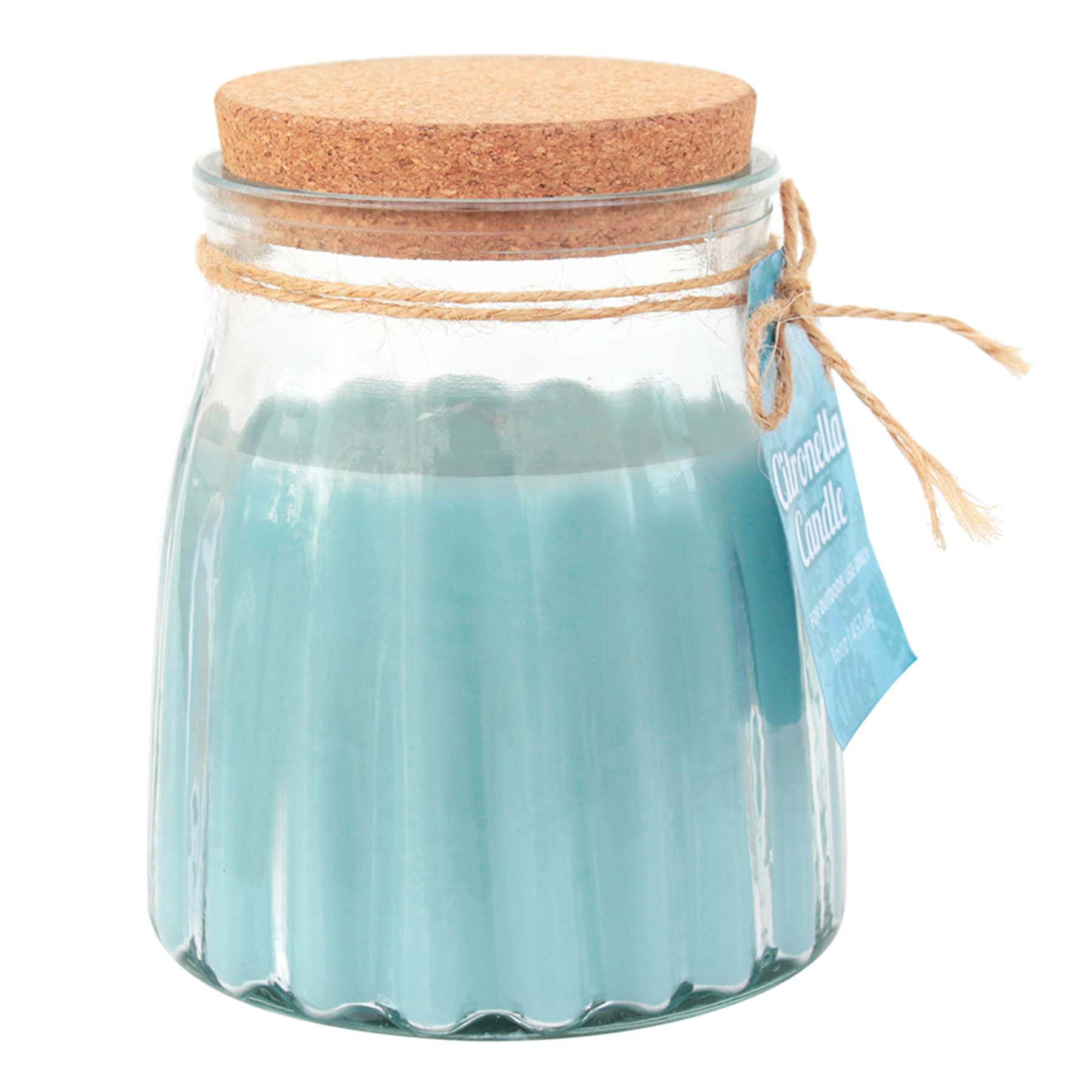 Blue Citronella Glass Candle, 16oz