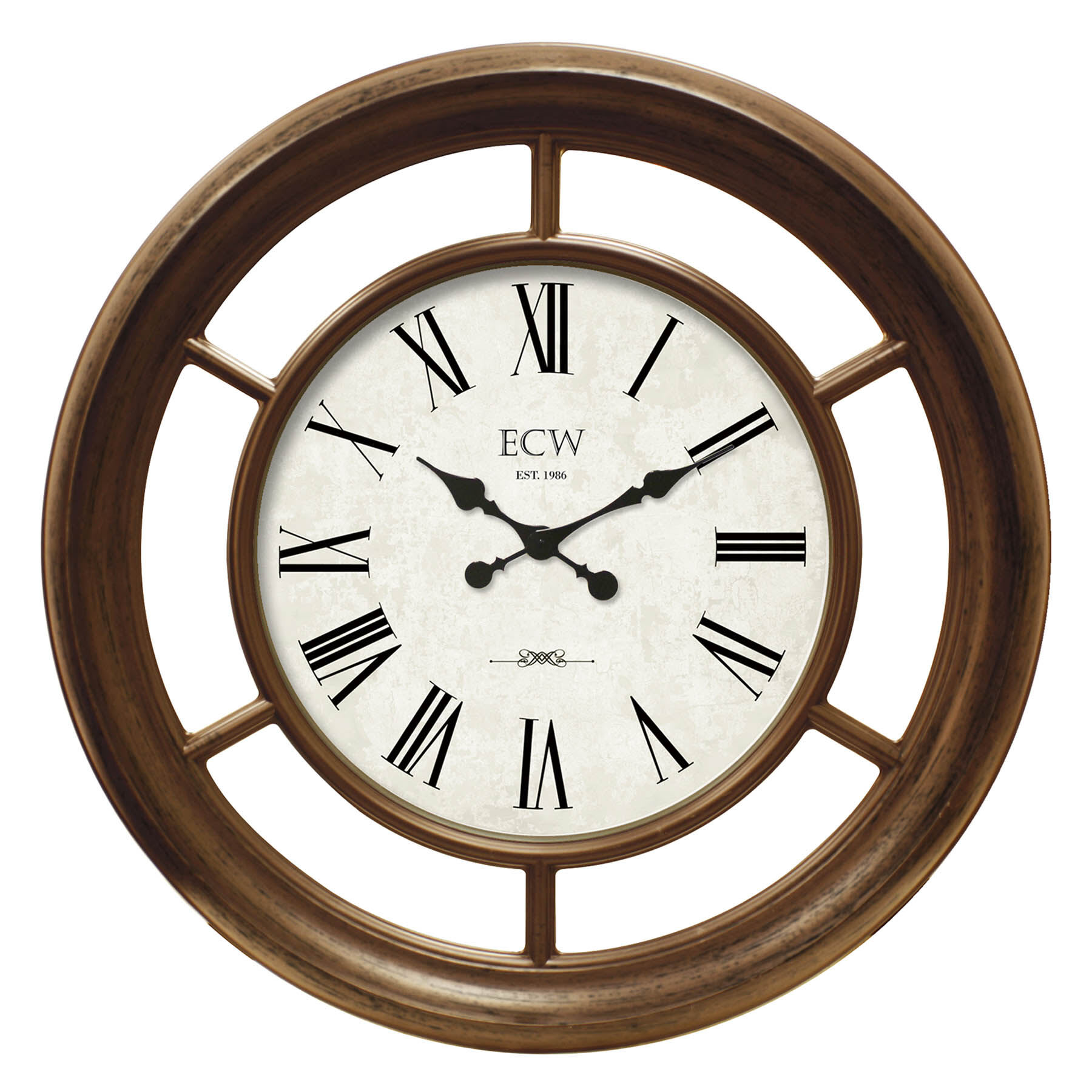Brown Round Wall Clock, 22"