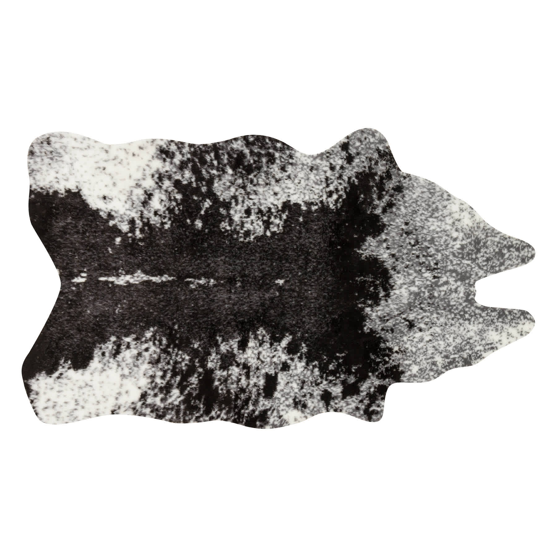Durango Ivory & Charcoal Faux Cowhide Accent Rug, 3x5