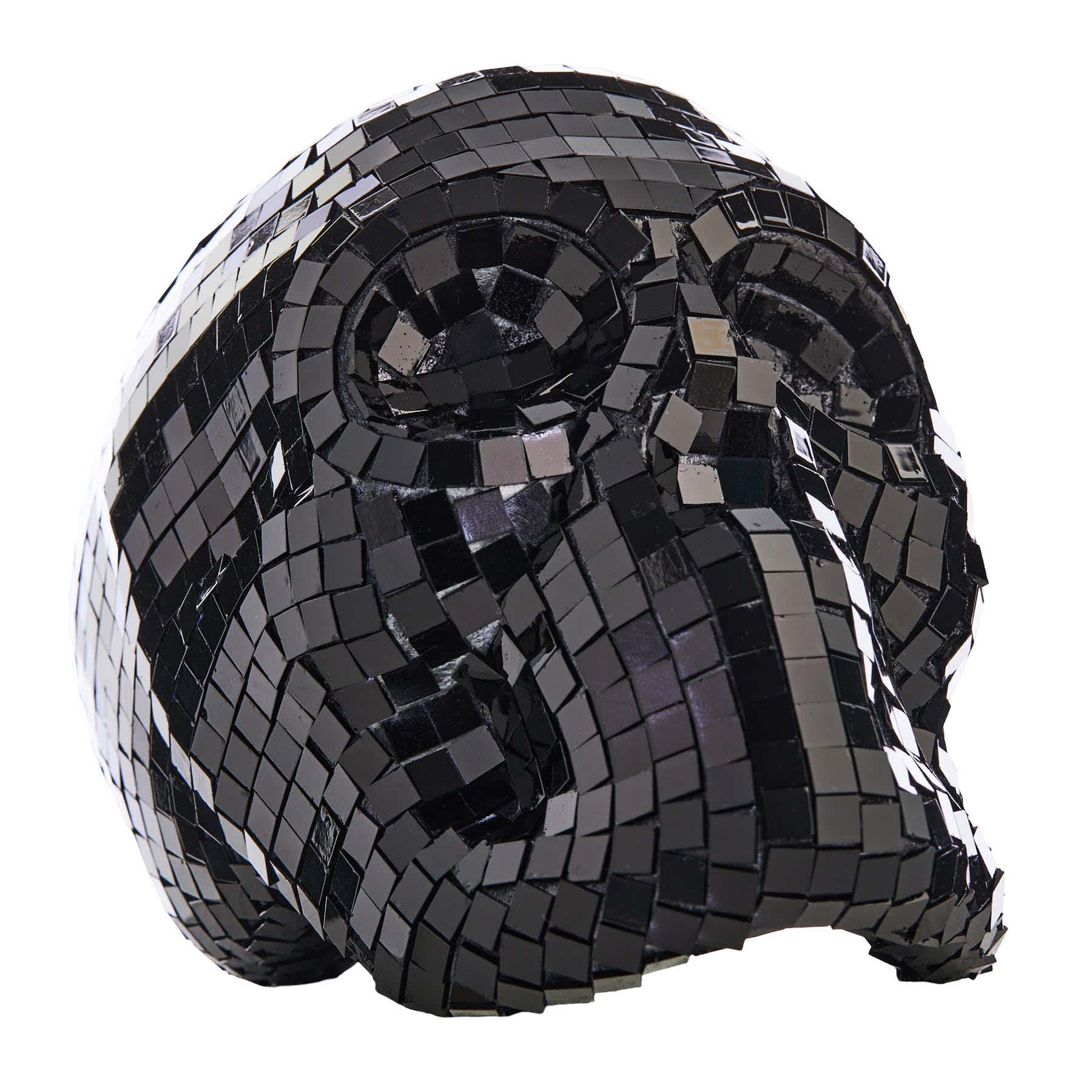 Hey Boo! Black Mirror Tiled Skull, 7"