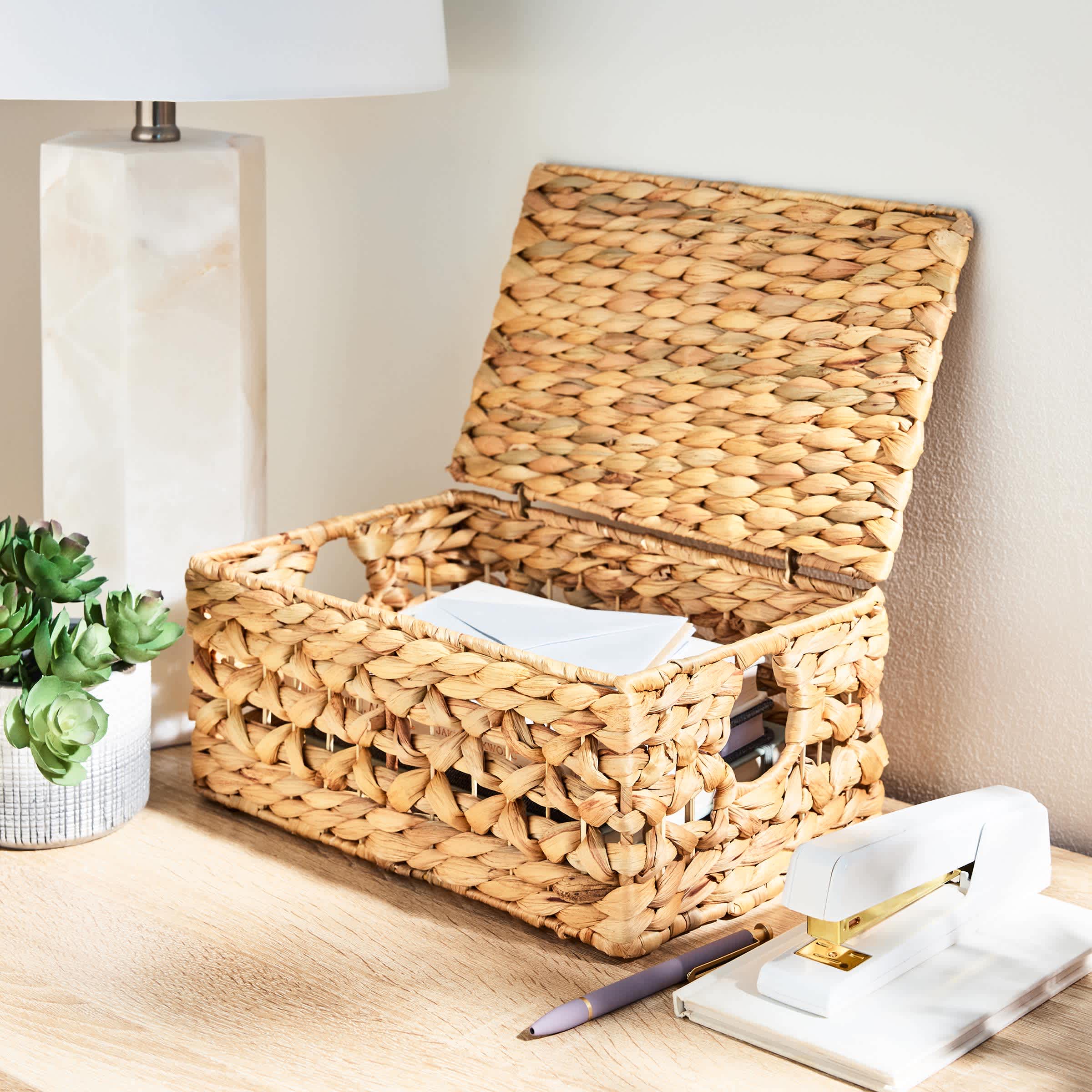 Providence Melia Flower Weave Lidded Storage Trunk, Small