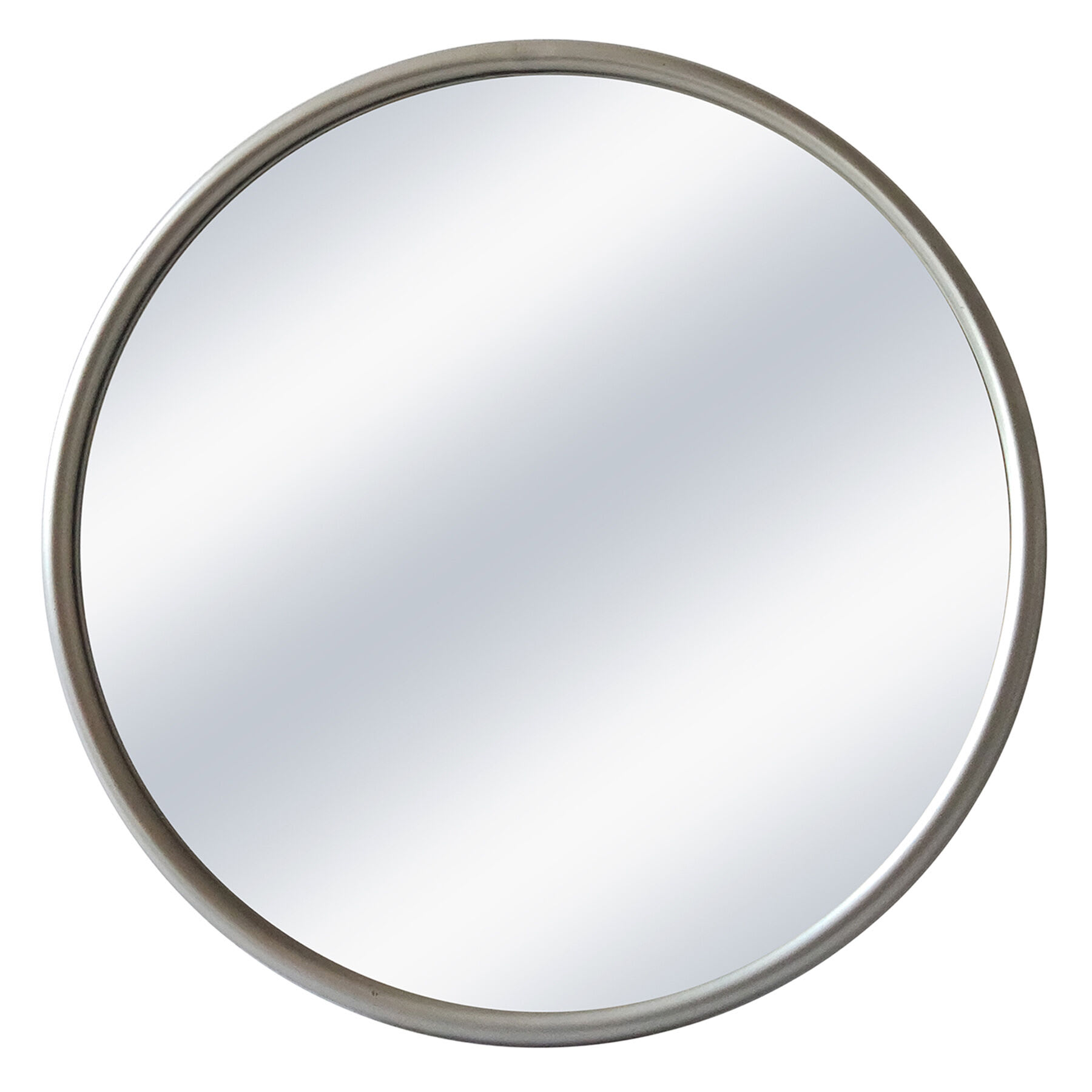 Silver Metal Round Wall Mirror, 22"