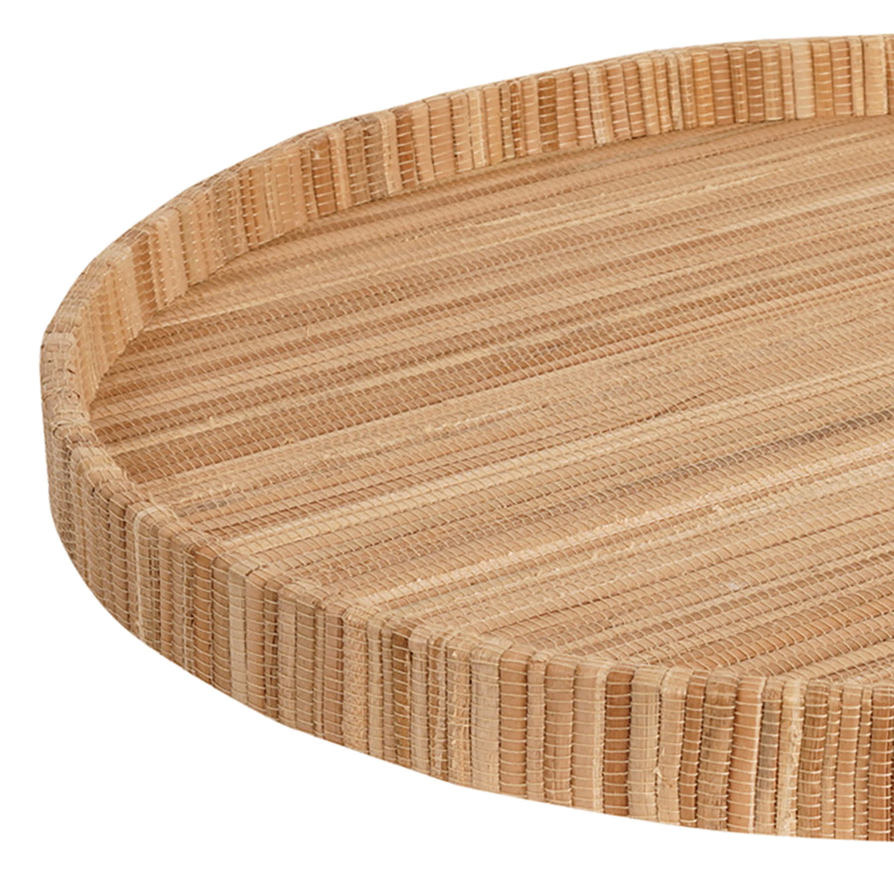 Honeybloom Brown Seagrass Woven Round Tray, 16"