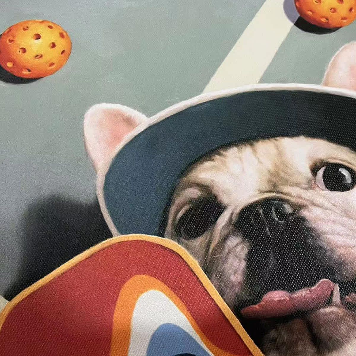 Pickleball Players Puppy Canvas Wall Art, 12"