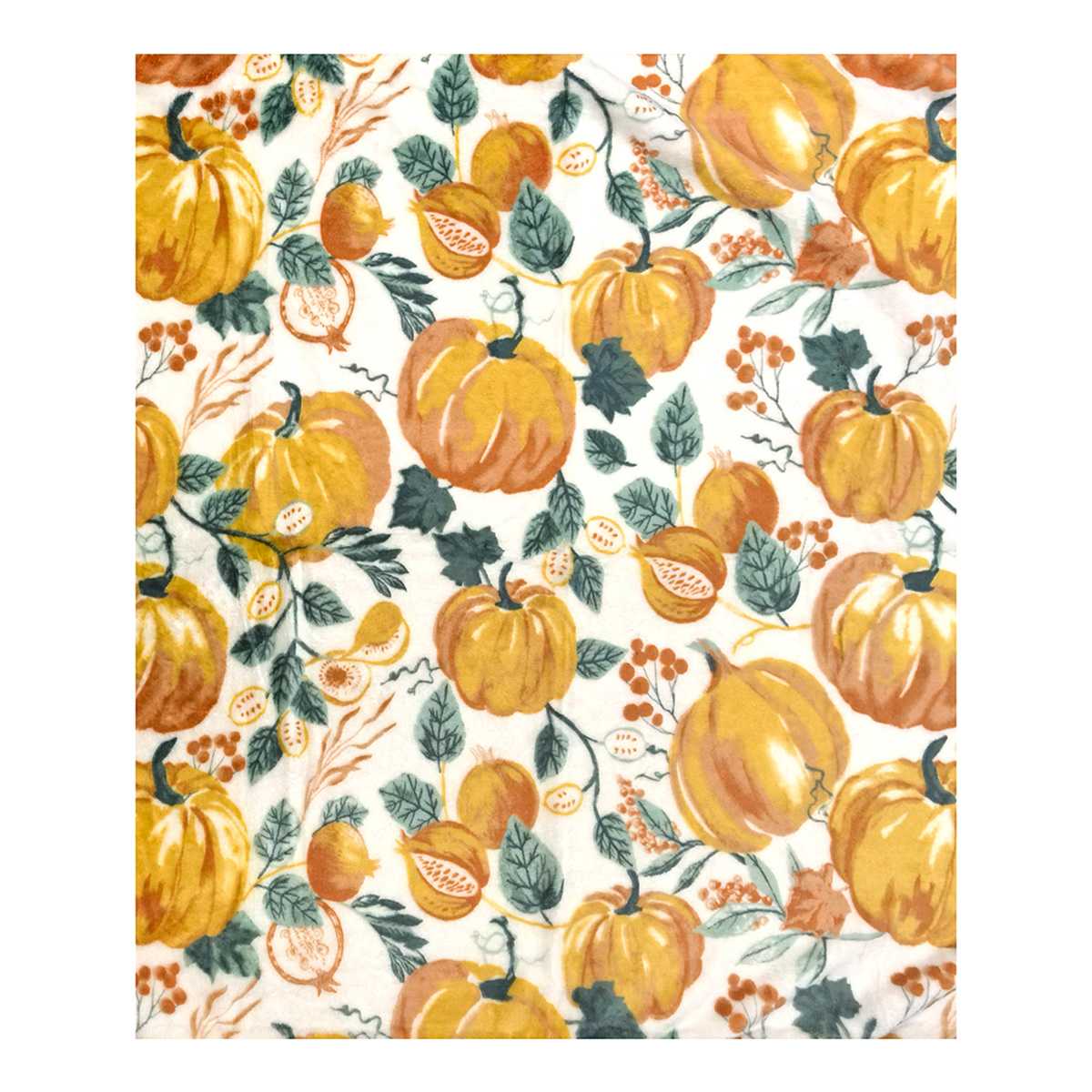 Fall Pumpkins Plush Throw Blanket, 50x60
